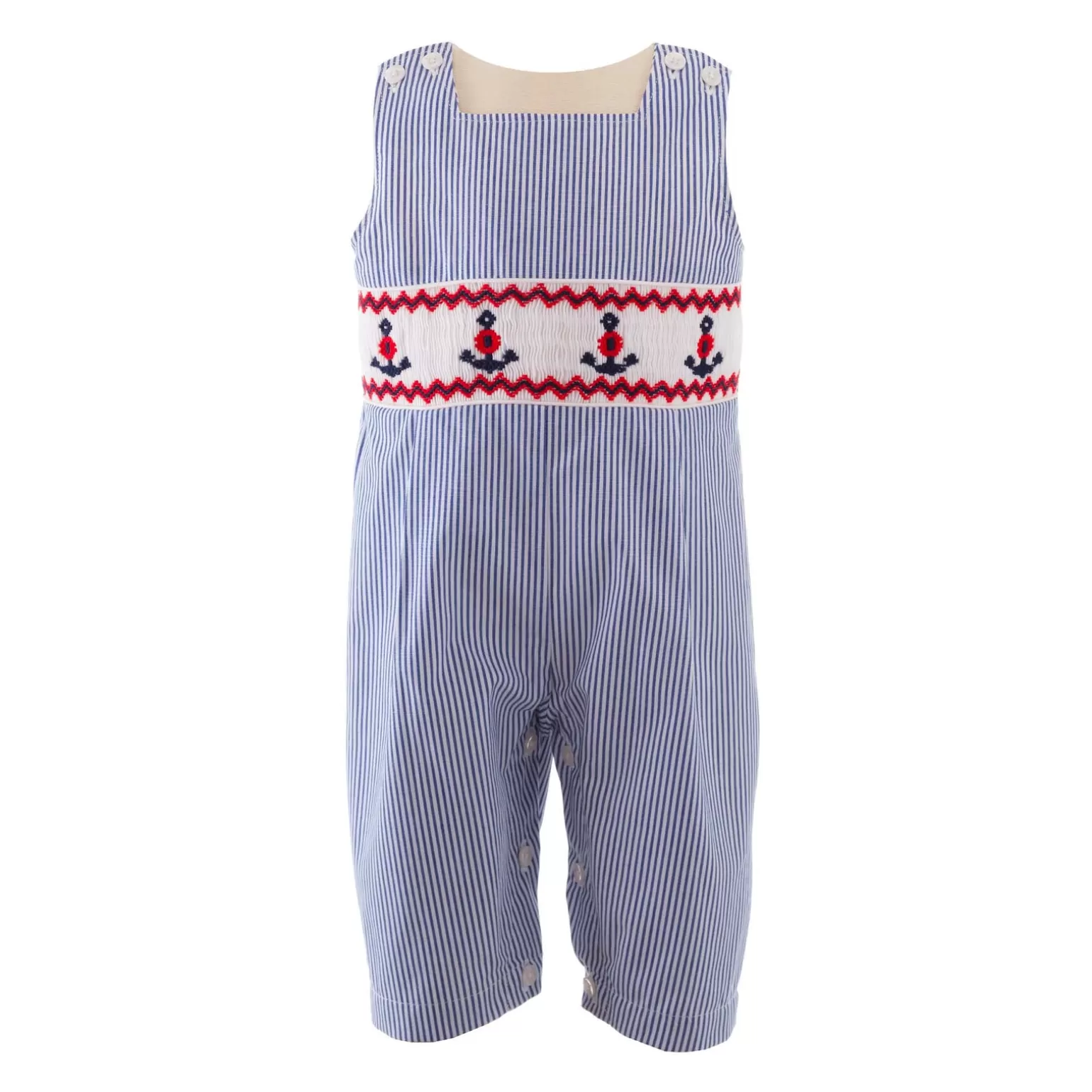 Rachel Riley Anchor Smocked Dungarees | Baby Boy Dungarees
