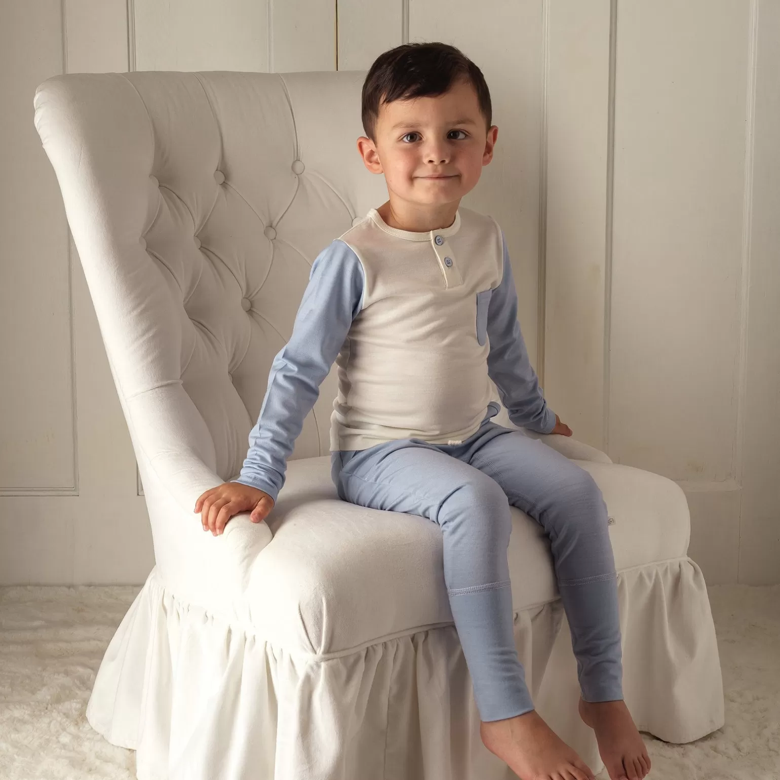 Rachel Riley Baseball Long Sleeve Tee Dusty Blue | Boy Sets
