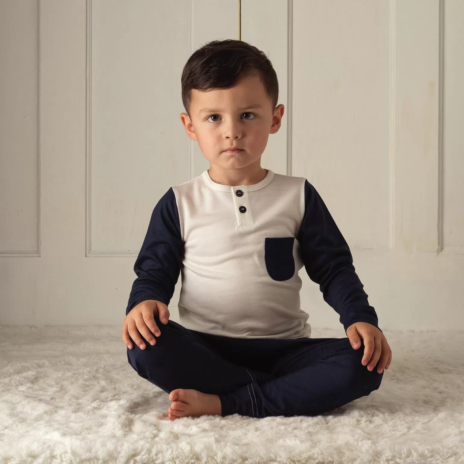 Rachel Riley Baseball Long Sleeve Tee French Navy | Boy Shirts & Tops