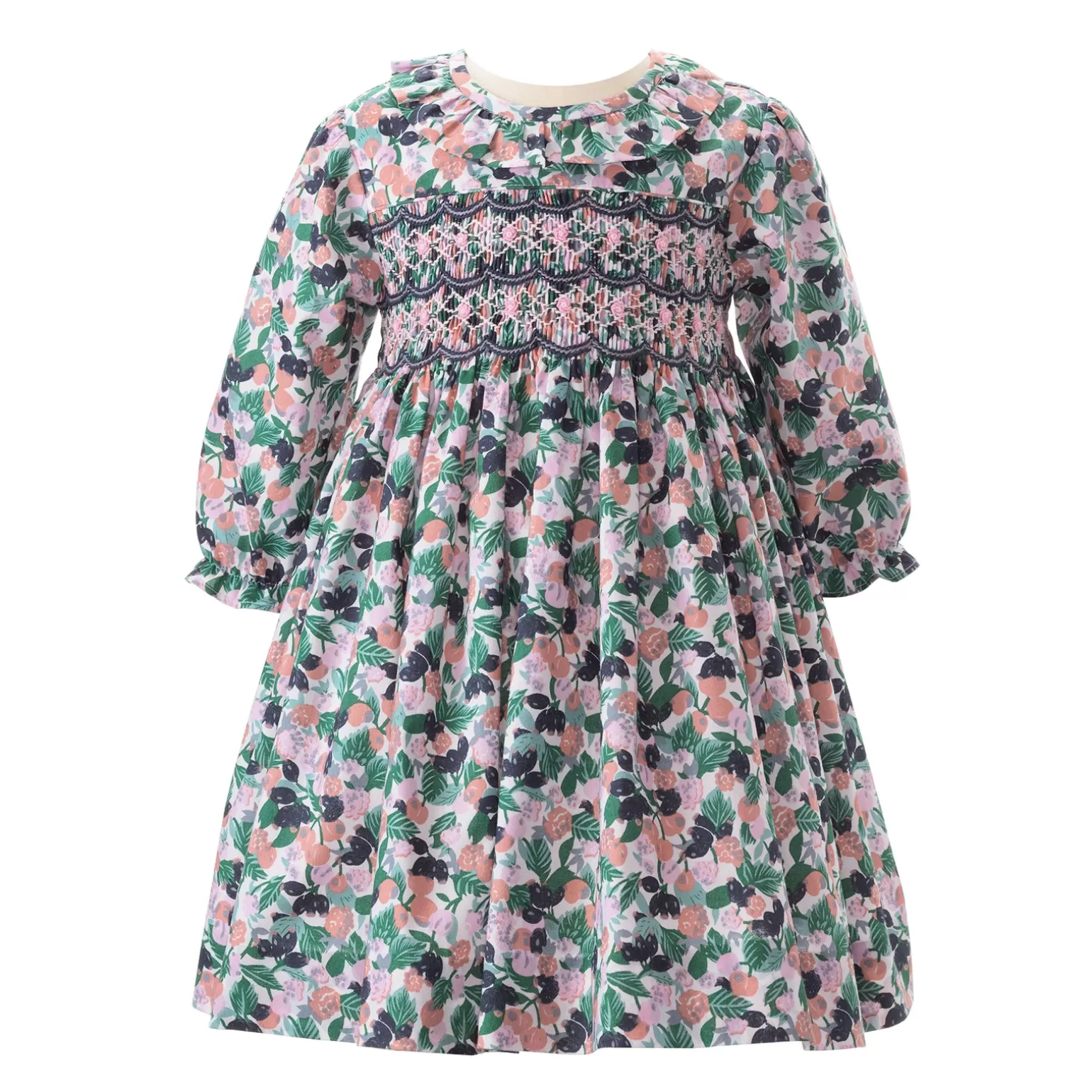 Rachel Riley Berry Floral Smocked Dress & Bloomers | Baby Girl Dresses