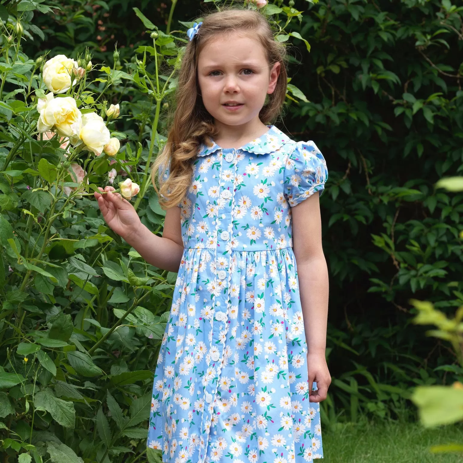 Rachel Riley Blossom Button-Front Dress | Girl Dresses