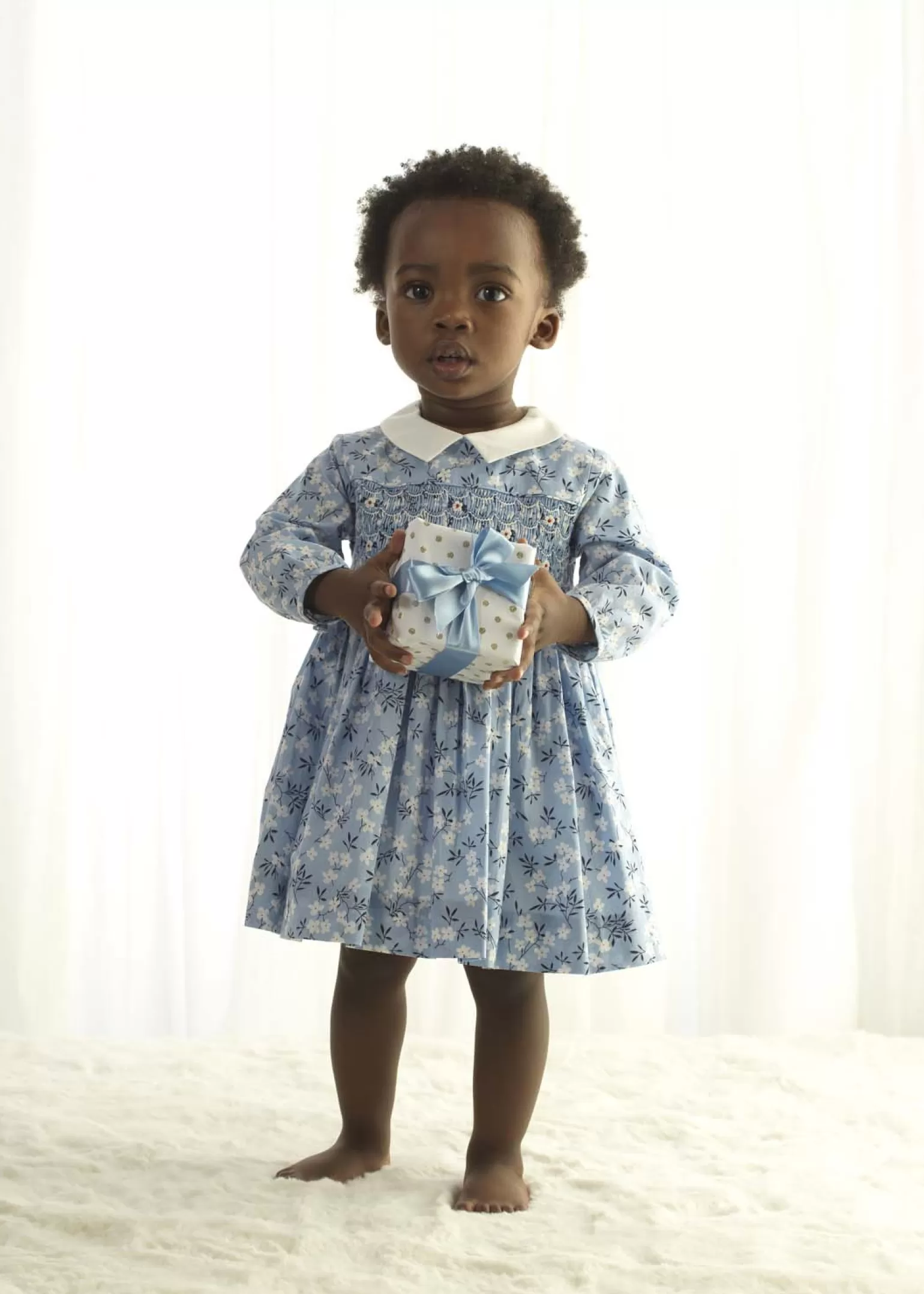 Rachel Riley Blossom Smocked Dress & Bloomers | Baby Girl Dresses