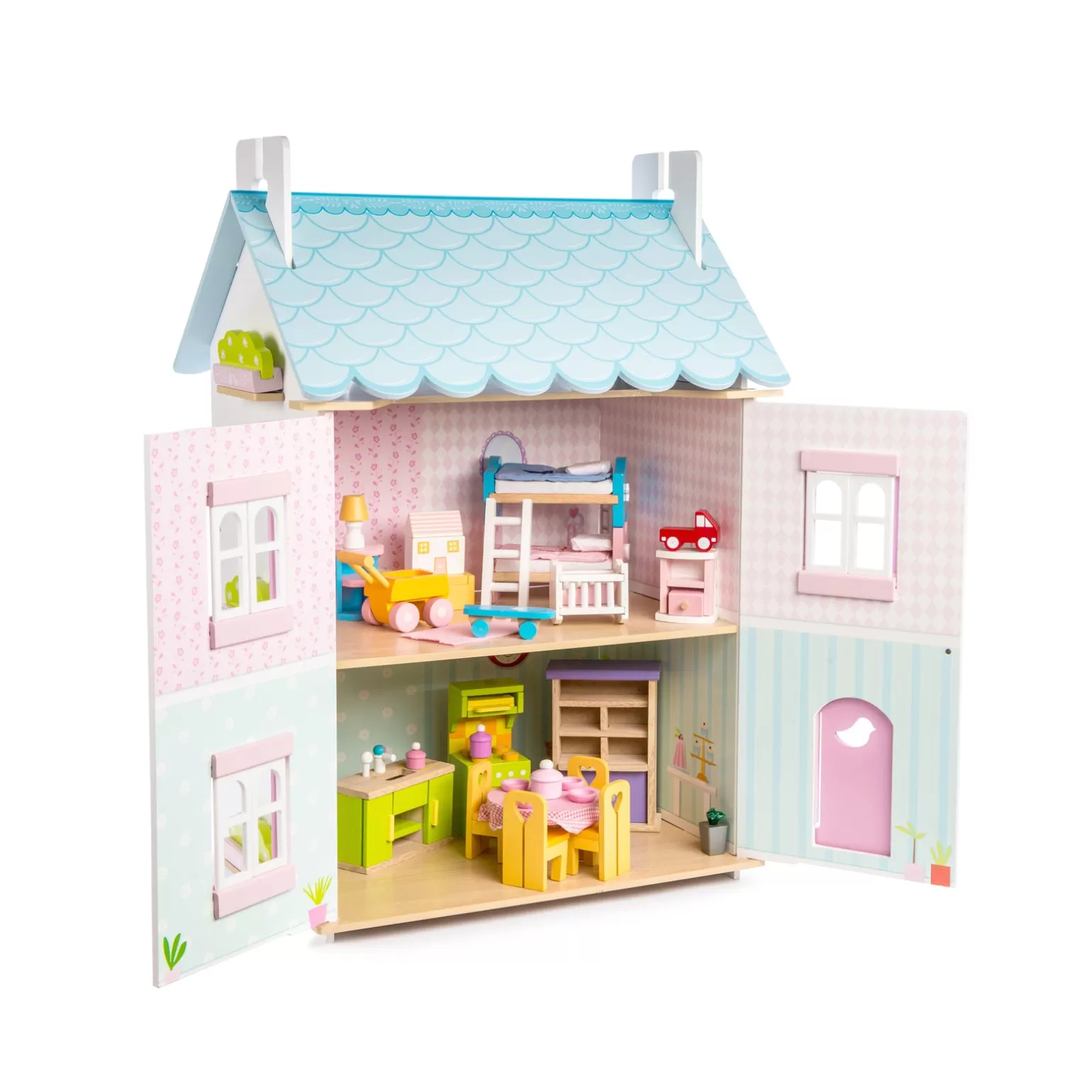 Rachel Riley Blue Bird Dolls House & Furniture | Doll Houses & Pretend Play