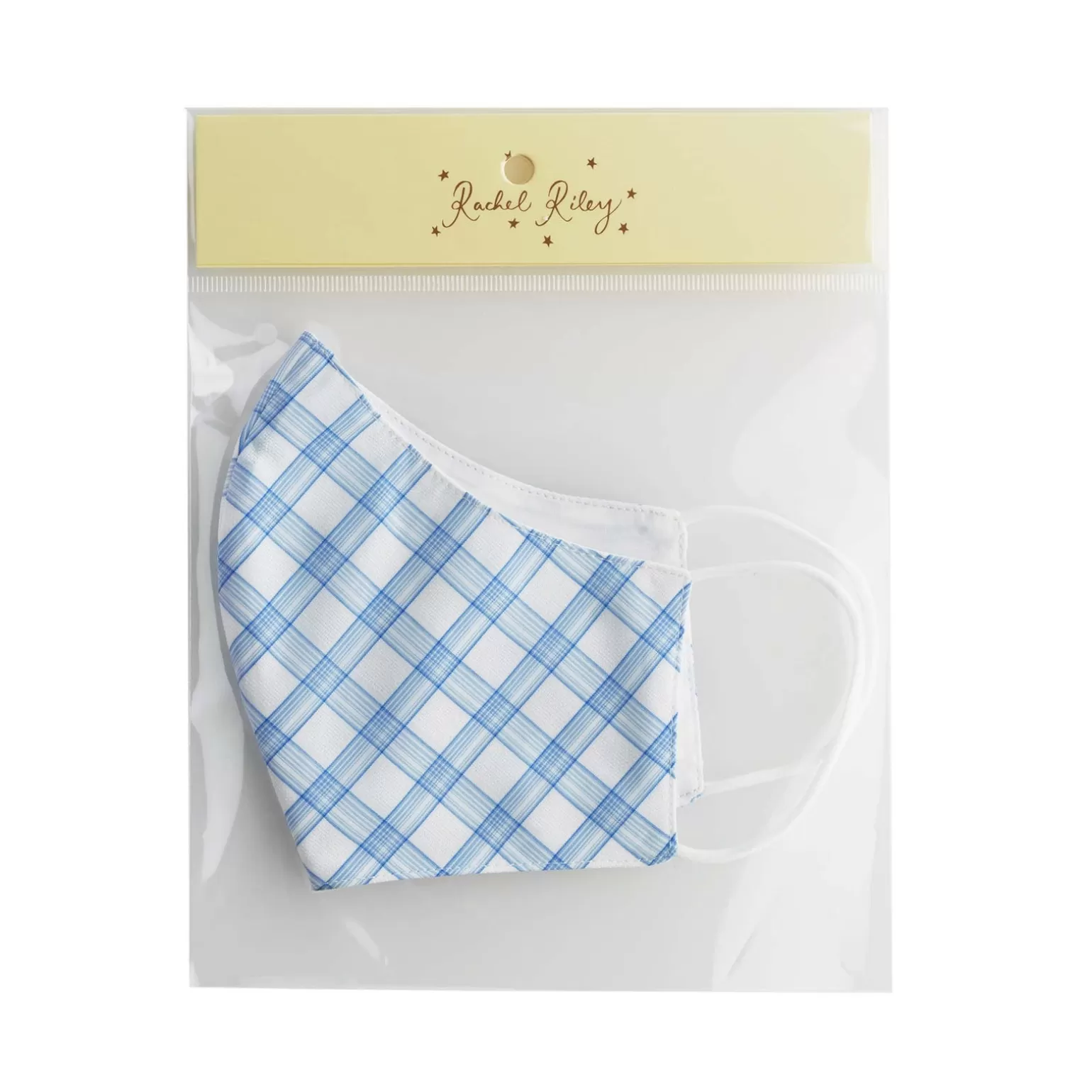 Rachel Riley Blue Check Face Mask, Children'S | Girl Face Masks