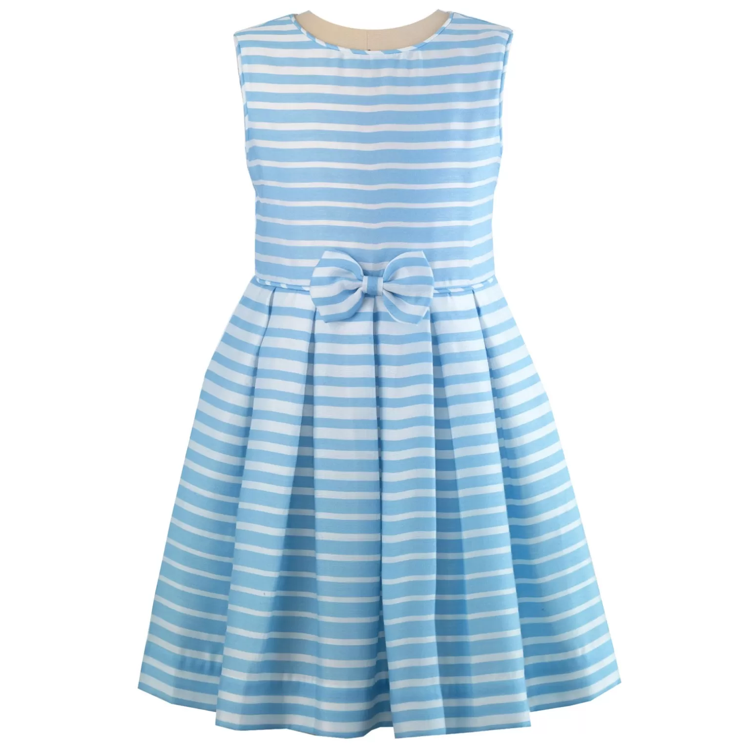 Rachel Riley Blue Pastel Striped Party Dress | Girl Dresses