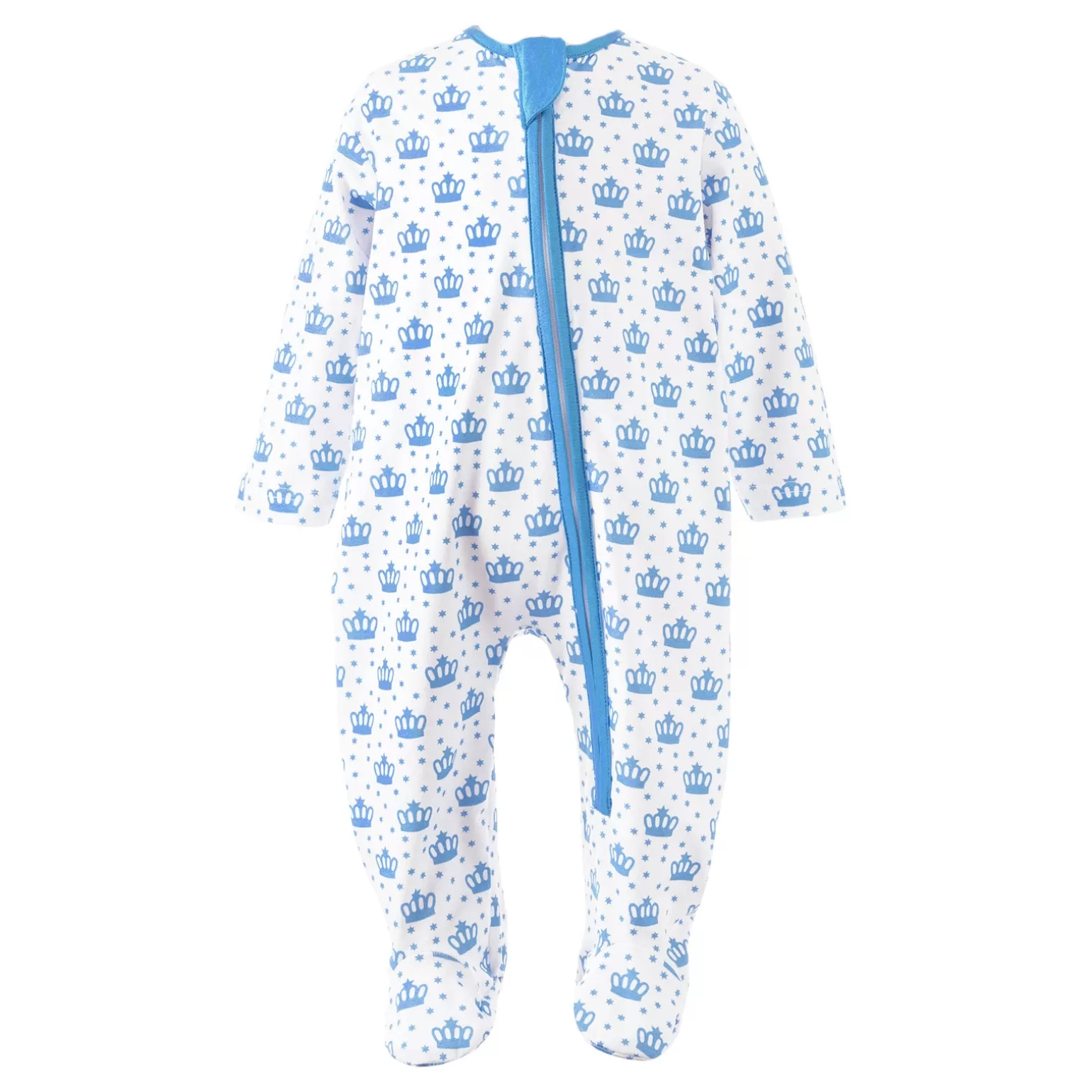 Rachel Riley Blue Polka Dot Crown Babygro | Baby Boy Newborn