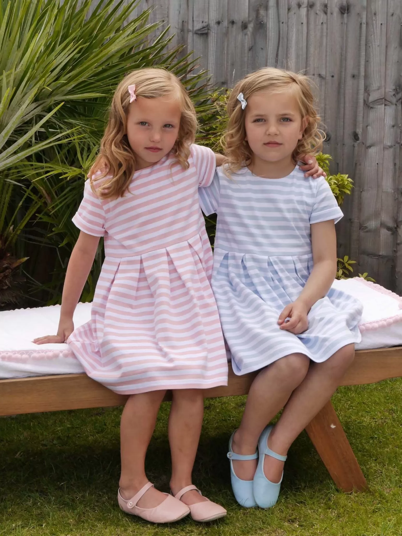 Rachel Riley Blue Striped Jersey Dress | Girl Dresses