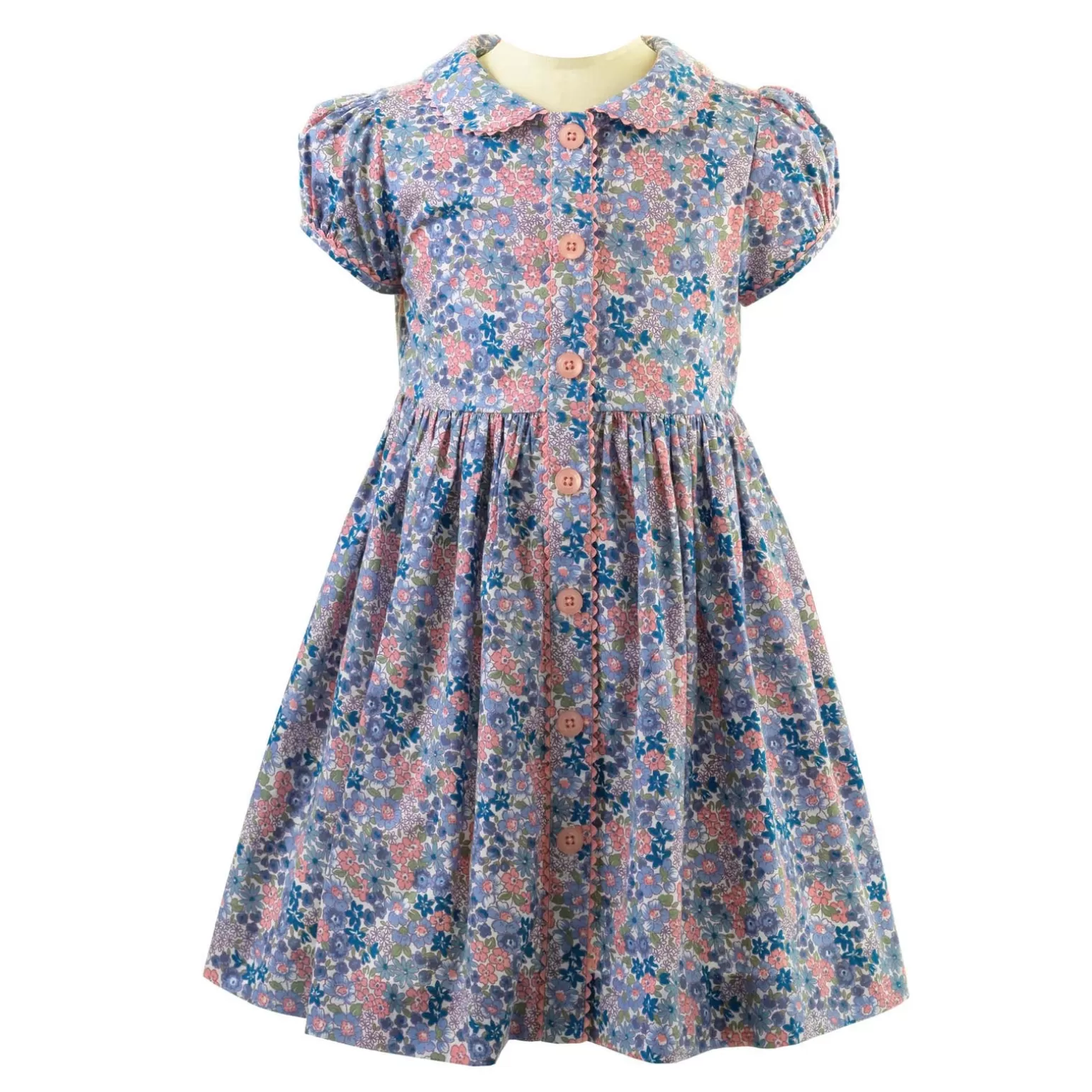 Rachel Riley Bouquet Floral Button-Front Dress | Girl Dresses