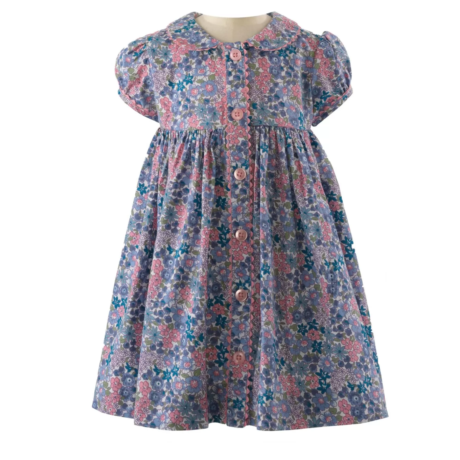 Rachel Riley Bouquet Floral Button-Front Dress & Bloomers | Baby Girl Dresses