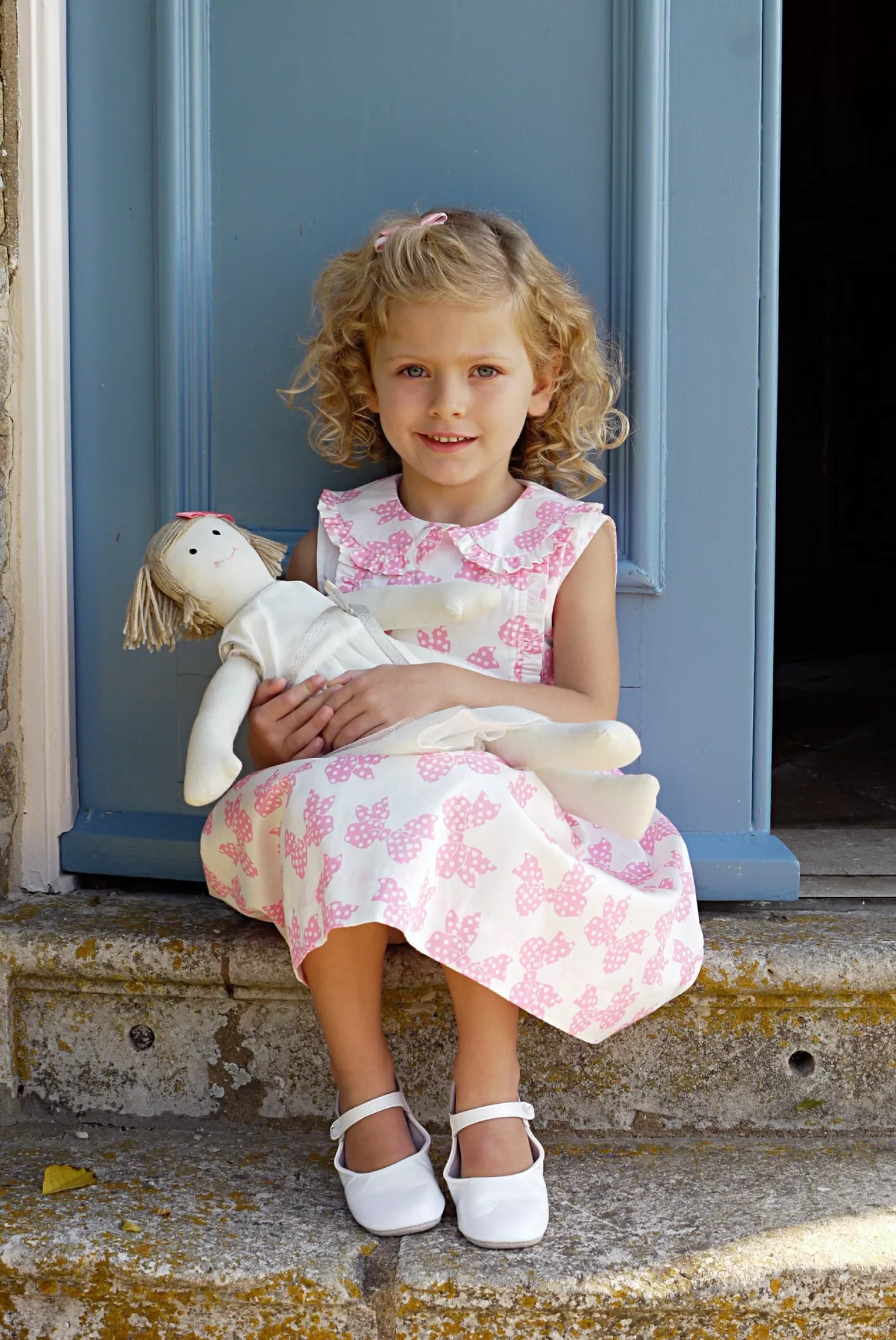 Rachel Riley Bow Frill Dress | Girl Dresses