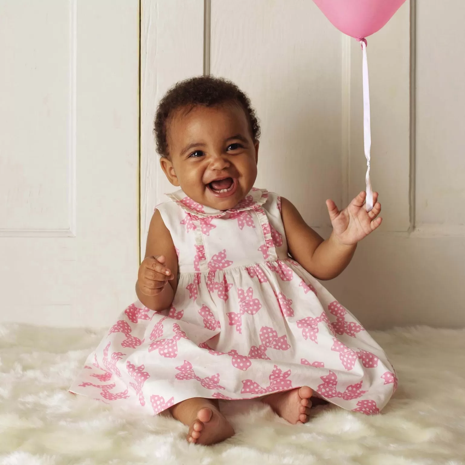 Rachel Riley Bow Frill Dress & Bloomers | Baby Girl Dresses