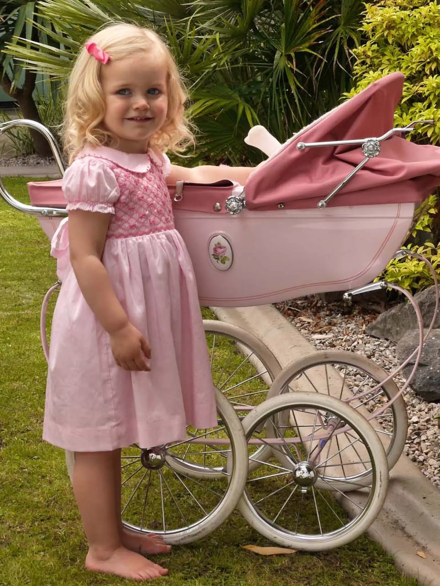 Rachel Riley Bow Smocked Dress & Bloomer | Baby Girl Dresses
