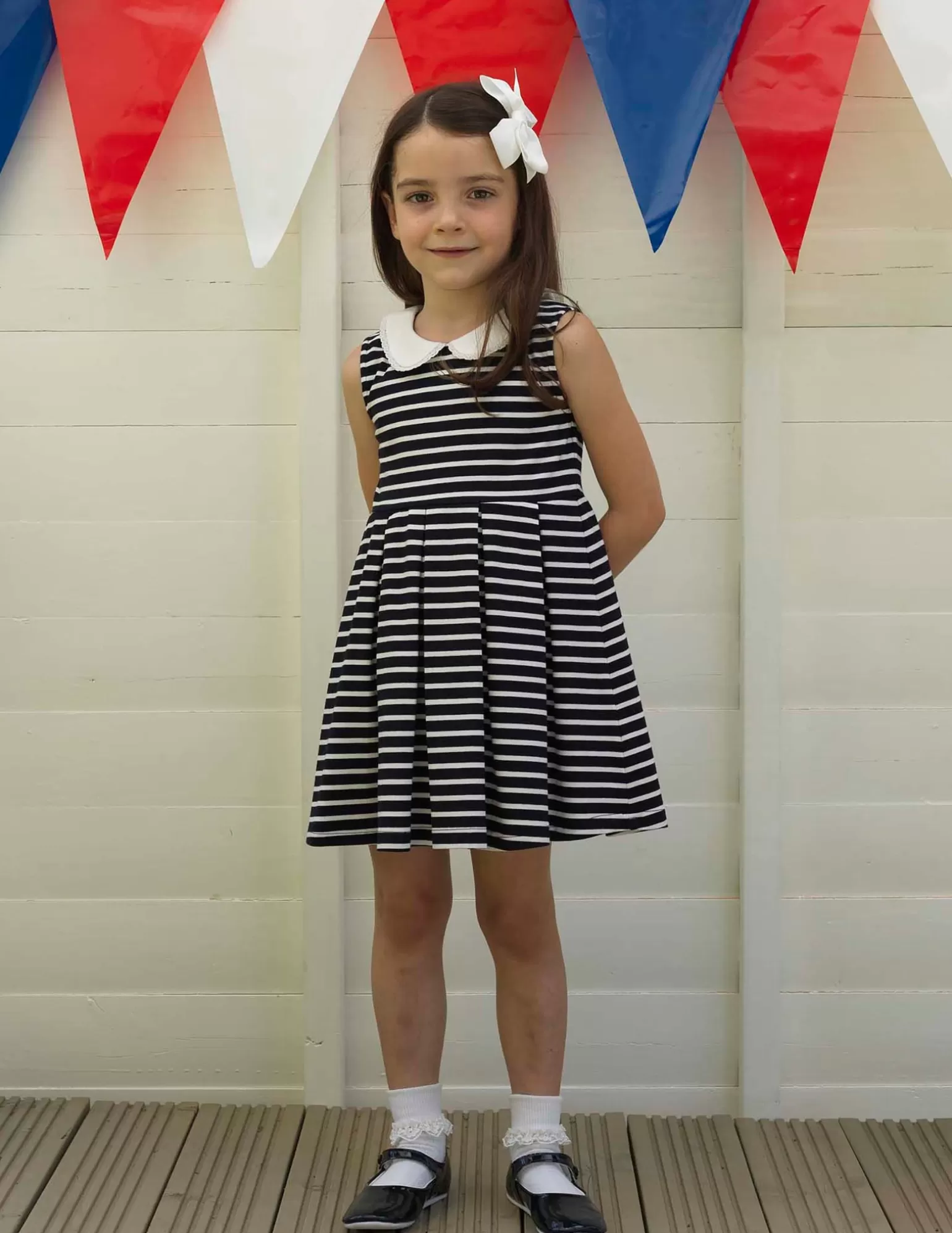 Rachel Riley Breton Striped Jersey Dress | Girl Dresses