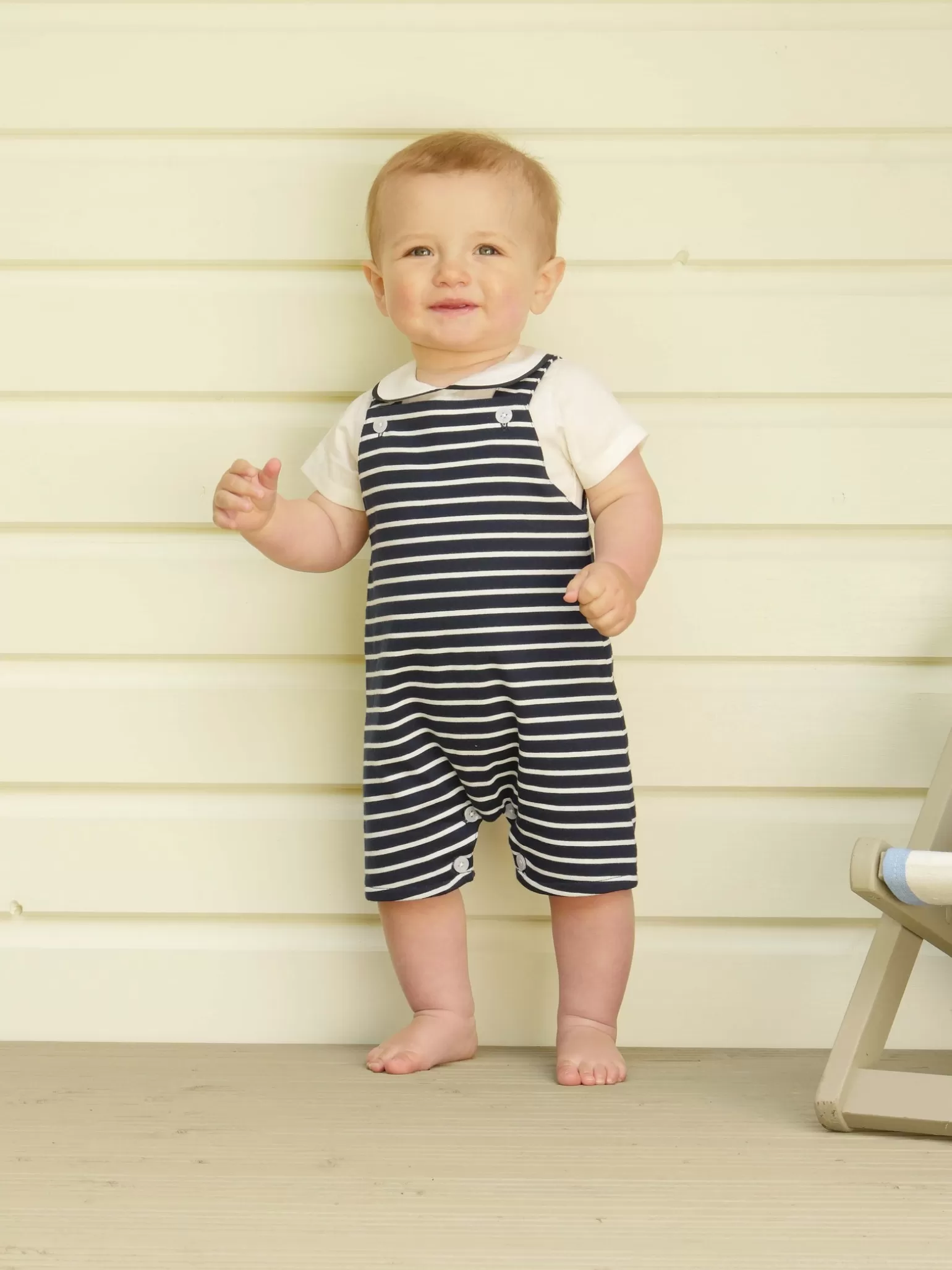 Rachel Riley Breton Striped Jersey Romper | Baby Boy Sets & Outfits
