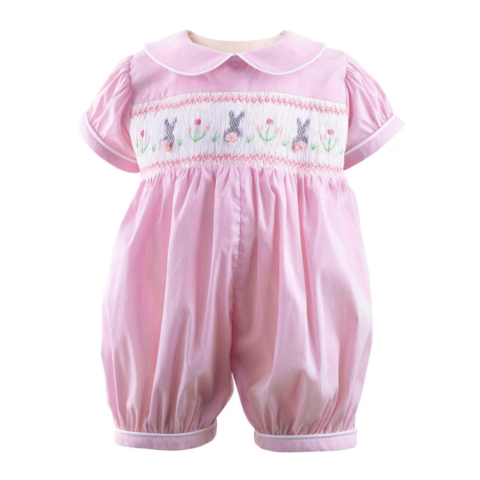 Rachel Riley Bunny Smocked Babysuit | Baby Girl Babygros & Babysuits