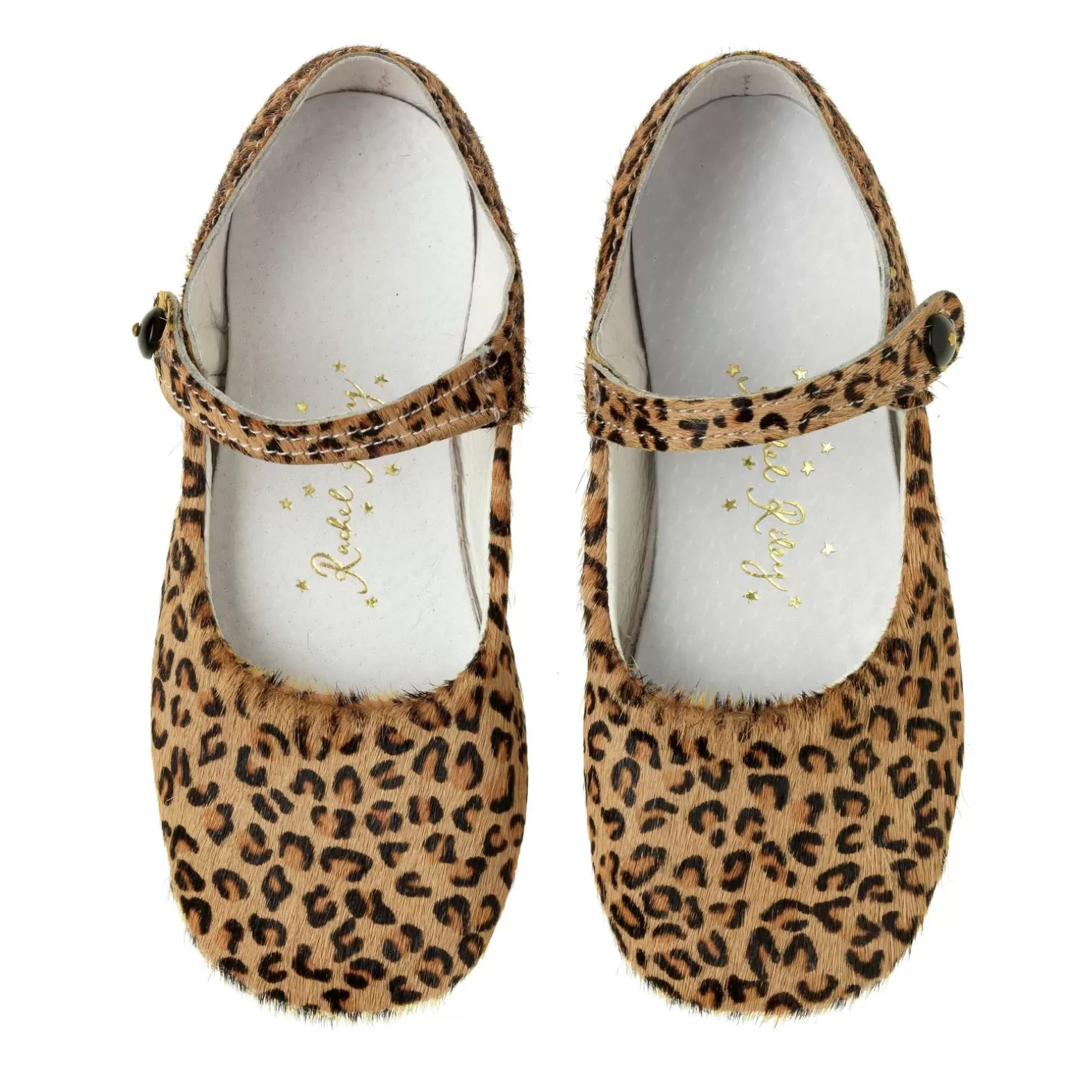 Rachel Riley Button Strap Slippers, Pony Leather | Baby Girl Shoe
