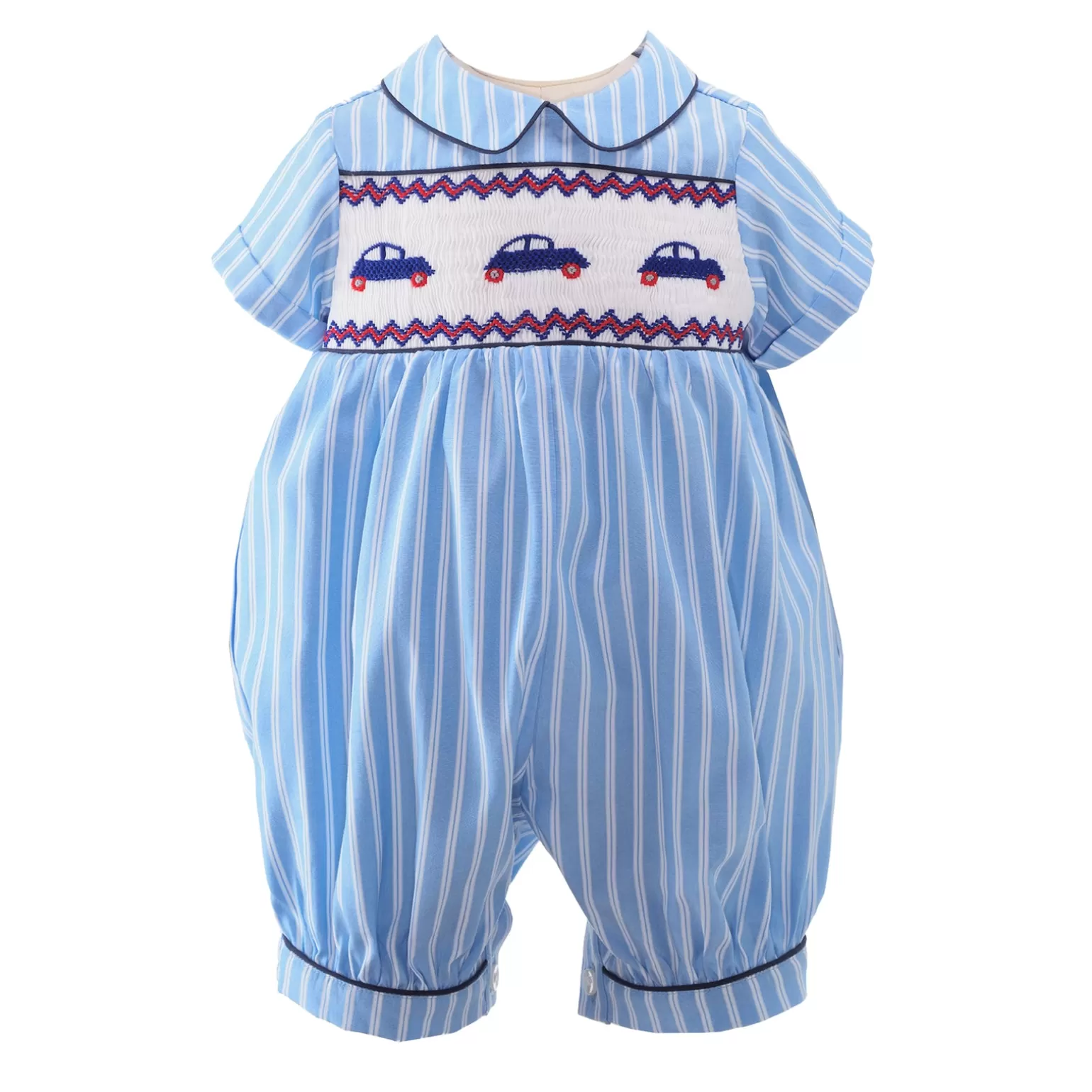 Rachel Riley Car Smocked Babysuit | Baby Boy Babygros & Babysuits