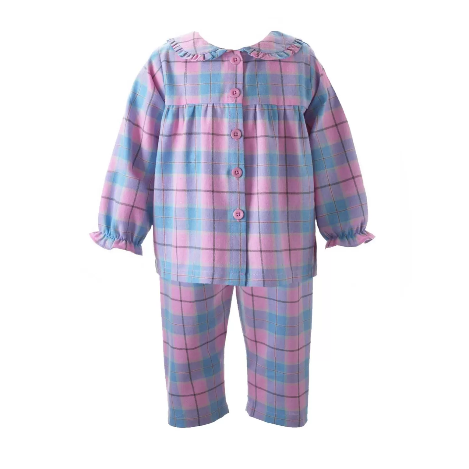 Rachel Riley Checked Flannel Babydoll Pyjamas | Baby Girl Pyjamas