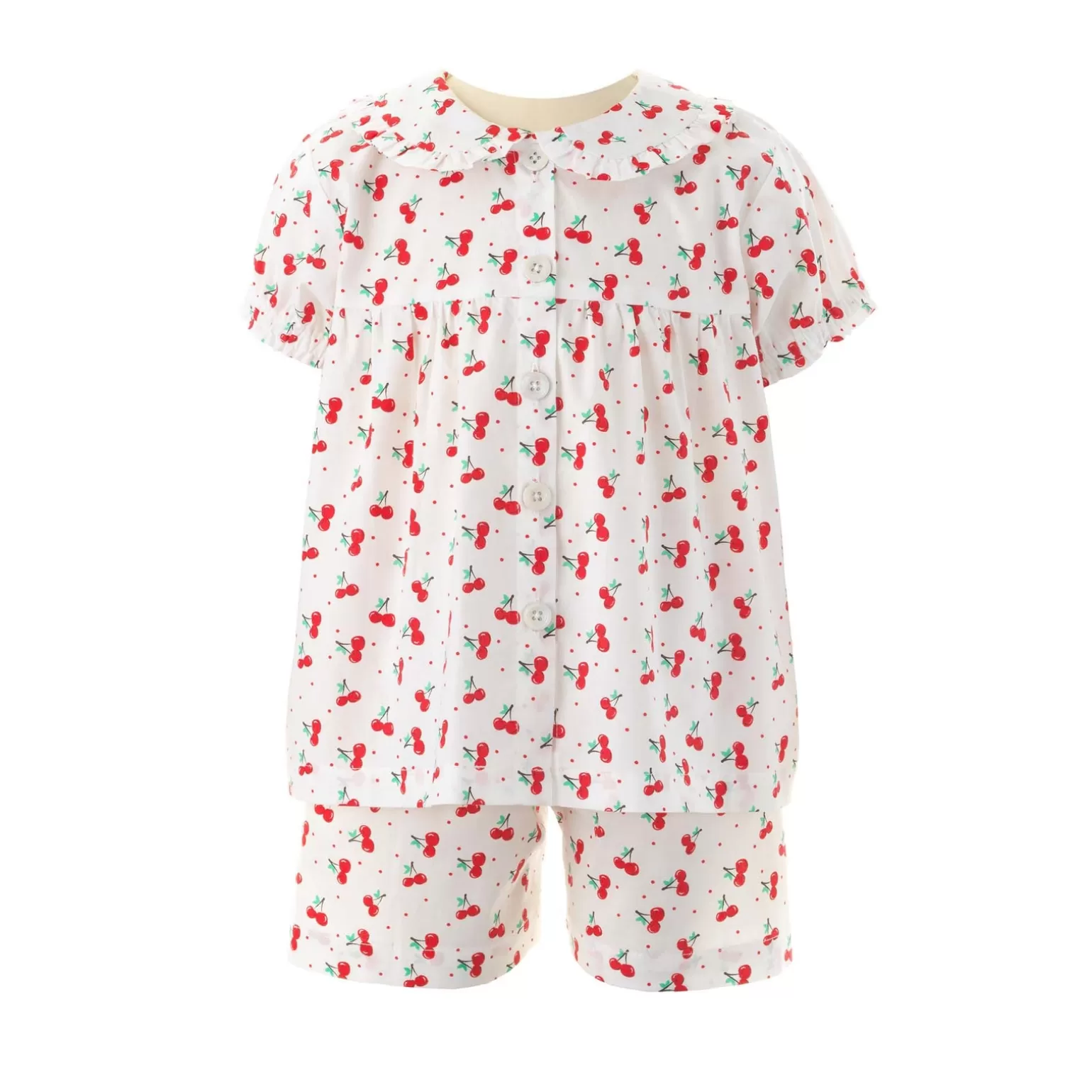 Rachel Riley Cherry Babydoll Short Pyjamas | Girl Pyjamas & Nightdresses
