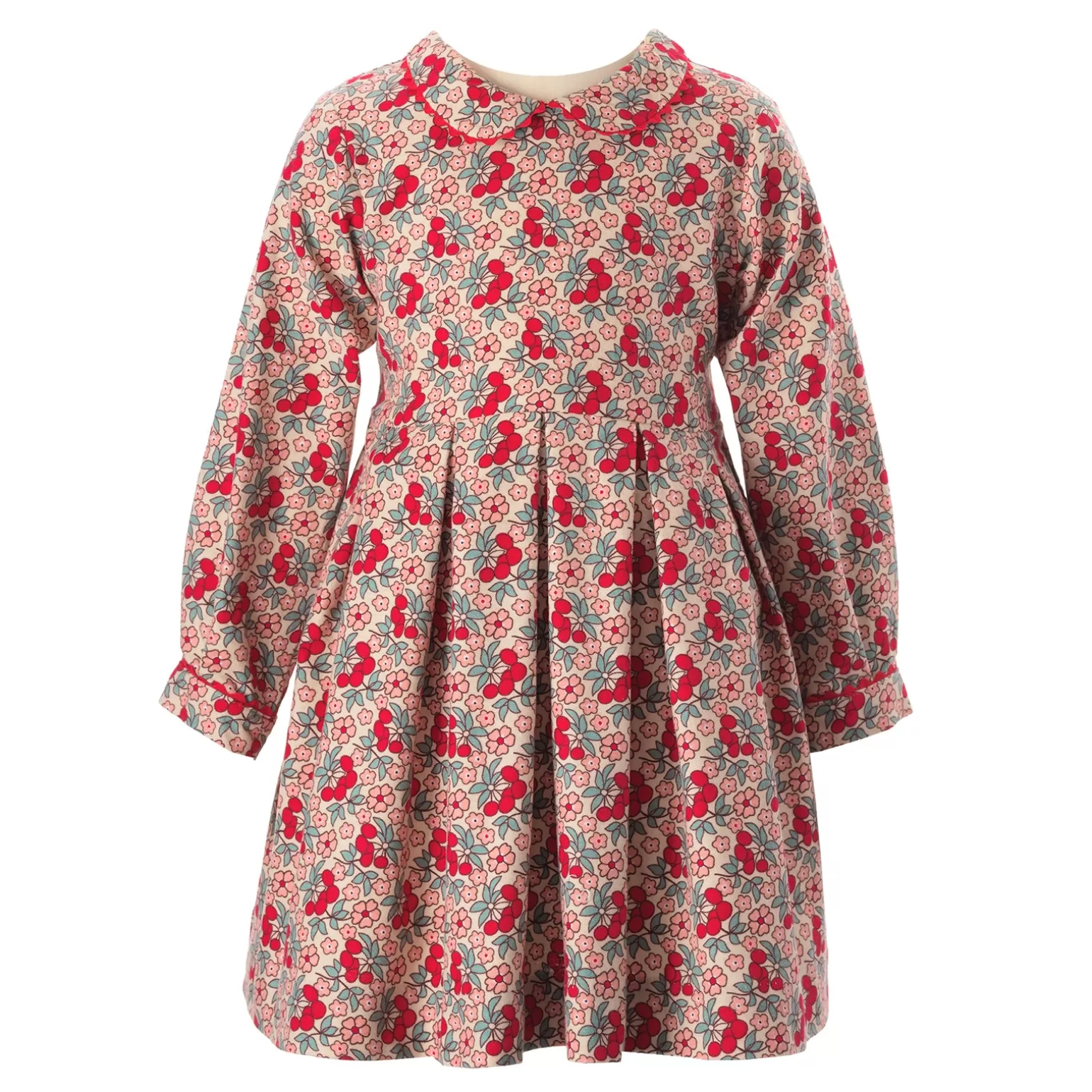 Rachel Riley Cherry Floral Pleated Dress | Girl Dresses