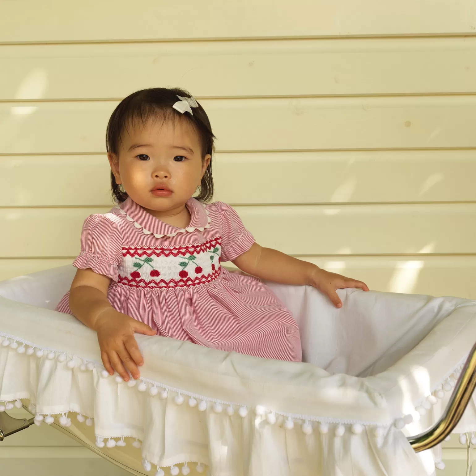 Rachel Riley Cherry Smocked Dress & Bloomers | Baby Girl Dresses