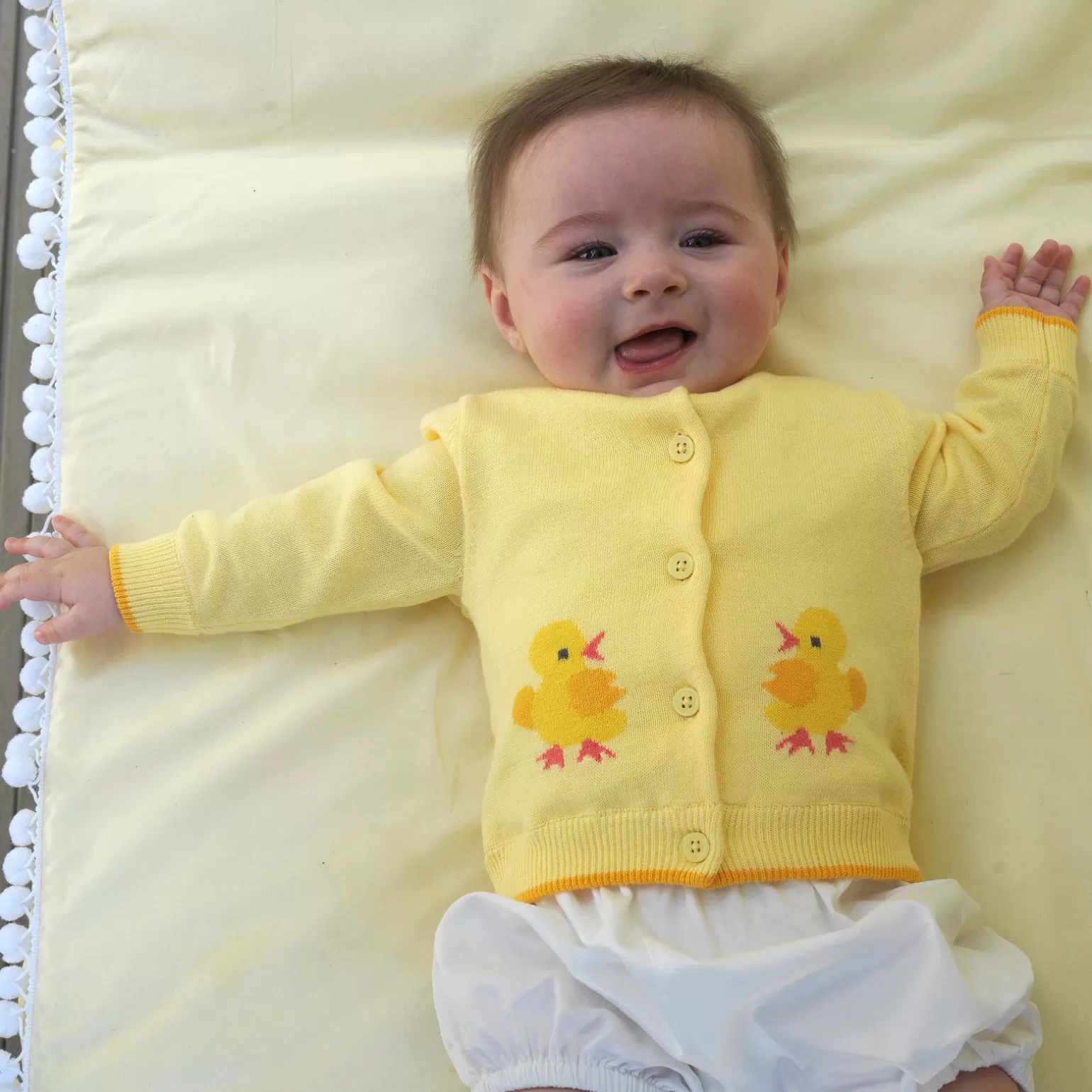 Rachel Riley Chick Cardigan | Baby Girl Knitwear