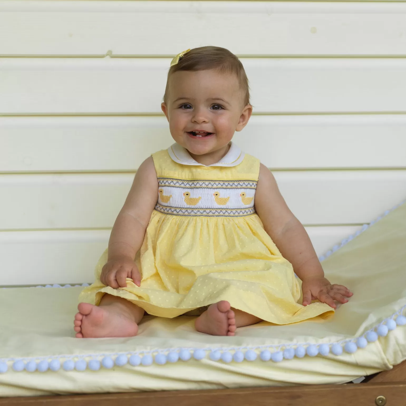 Rachel Riley Chick Smocked Dress & Bloomers | Baby Girl Dresses