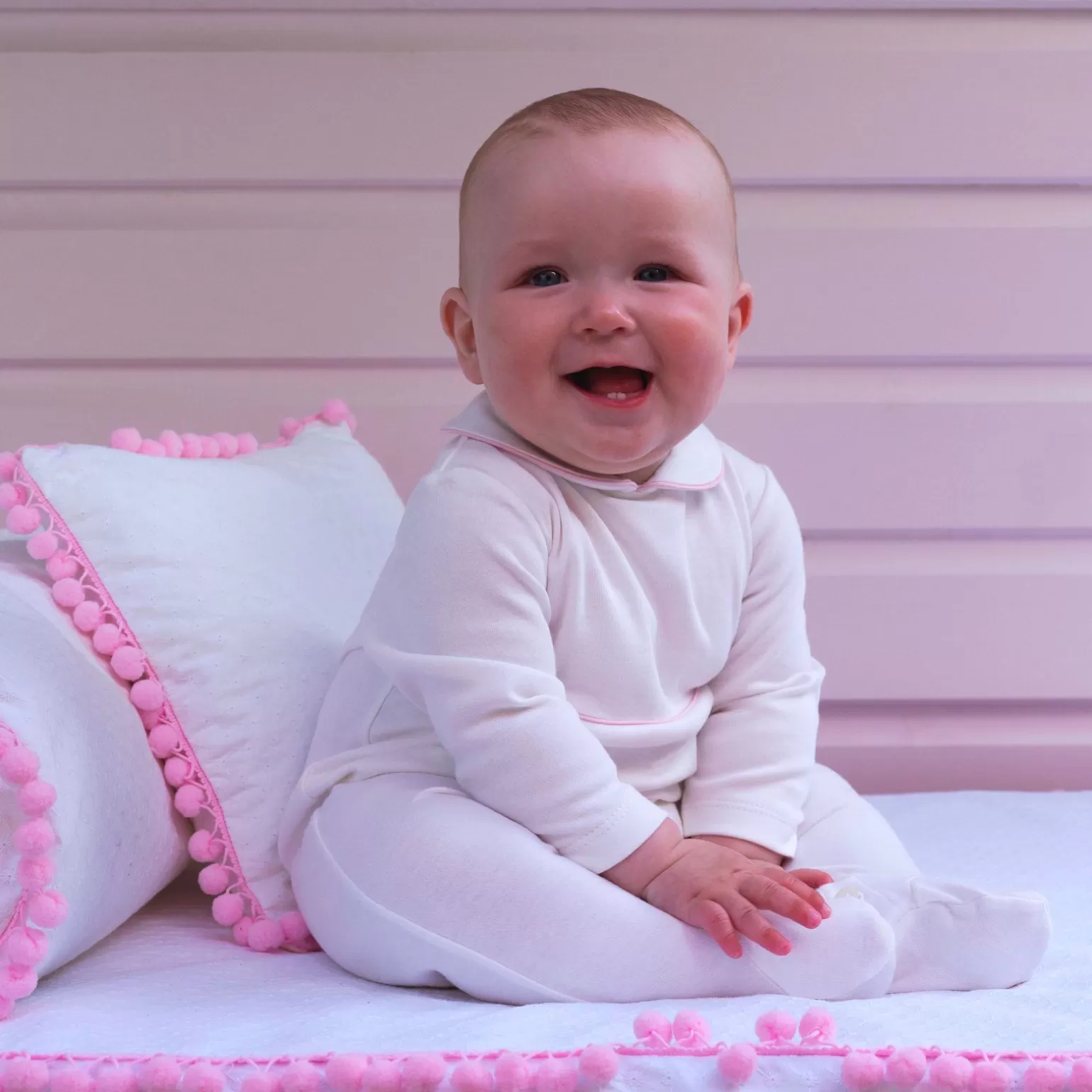 Rachel Riley Classic Trim Babygro | Baby Girl Babygros & Babysuits