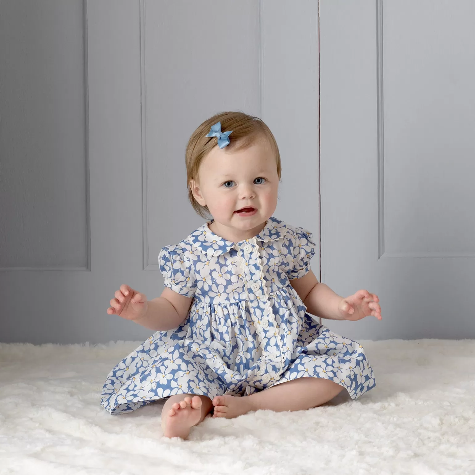 Rachel Riley Daisy Button-Front Dress & Bloomers | Baby Girl Dresses