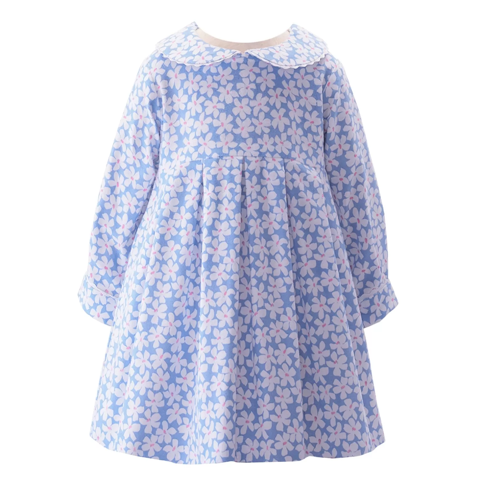Rachel Riley Daisy Flannel Pleated Dress | Girl Dresses