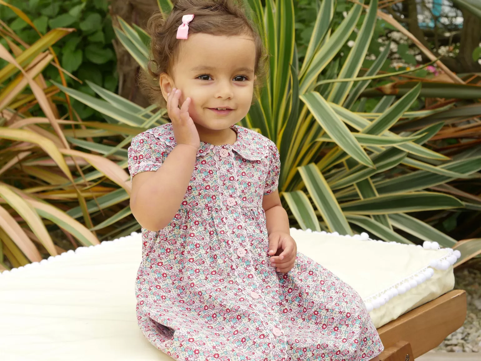 Rachel Riley Ditsy Floral Button Front Dress & Bloomers | Baby Girl Dresses