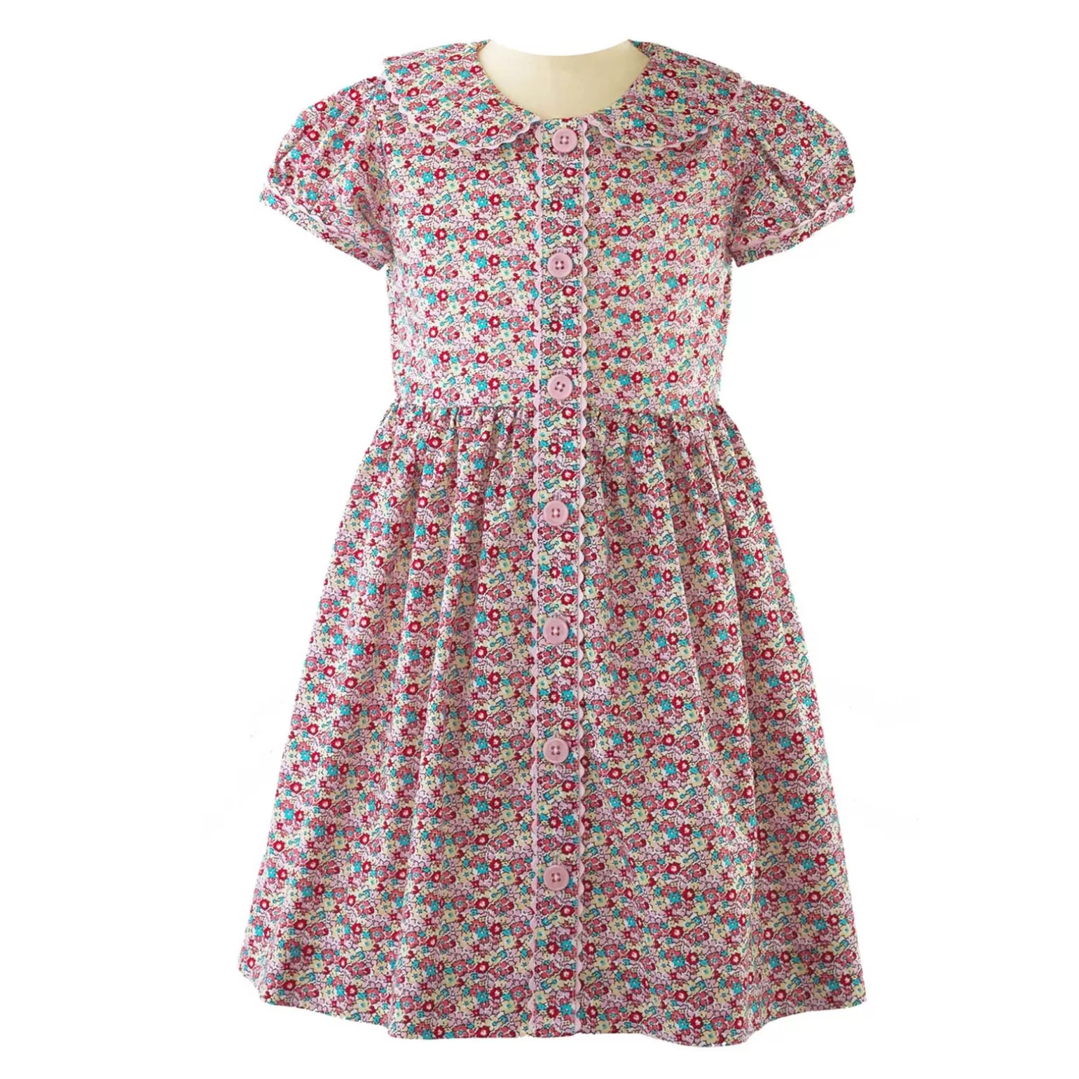 Rachel Riley Ditsy Floral Button-Front Dress | Girl Dresses