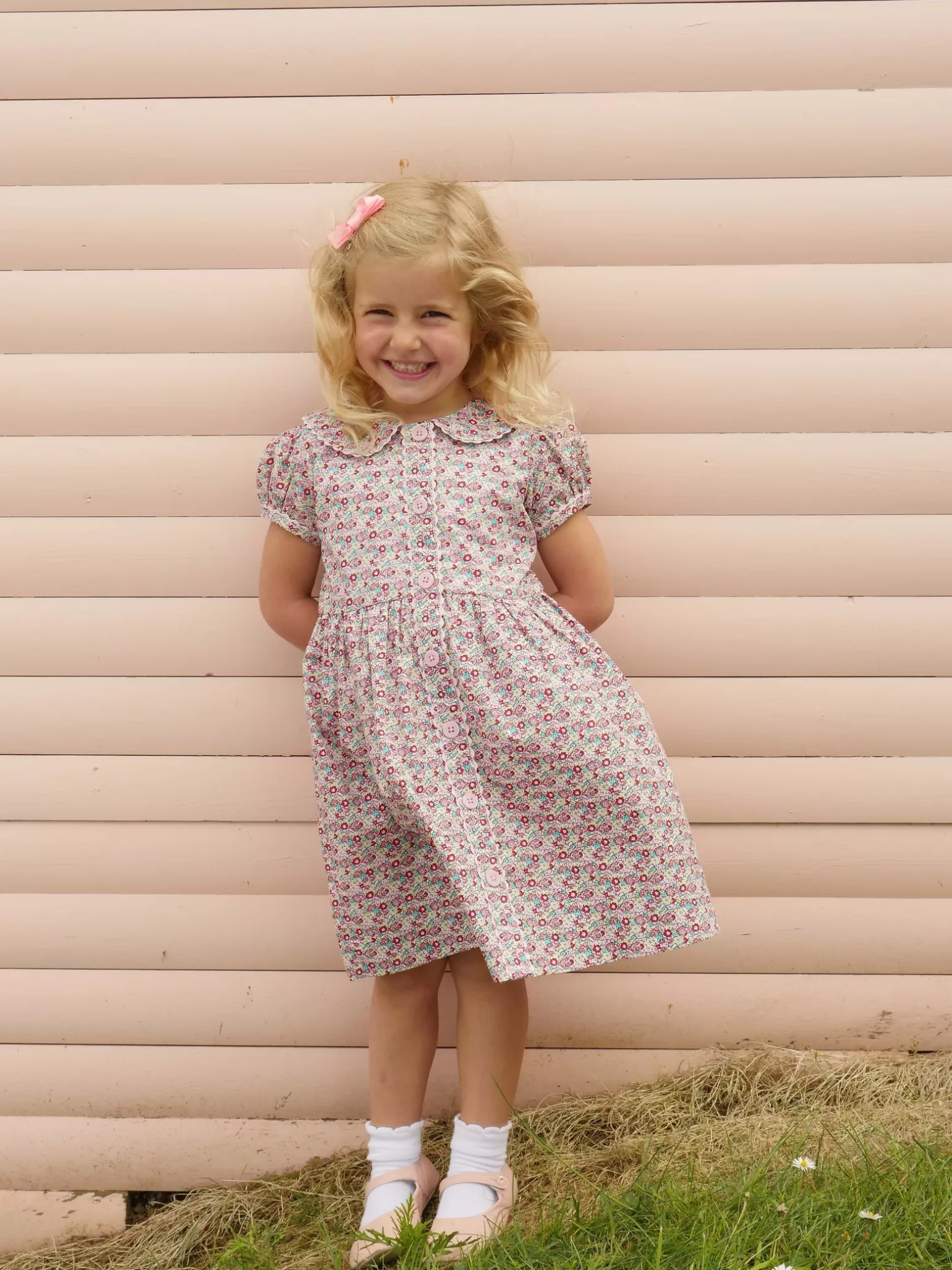 Rachel Riley Ditsy Floral Button-Front Dress | Girl Dresses