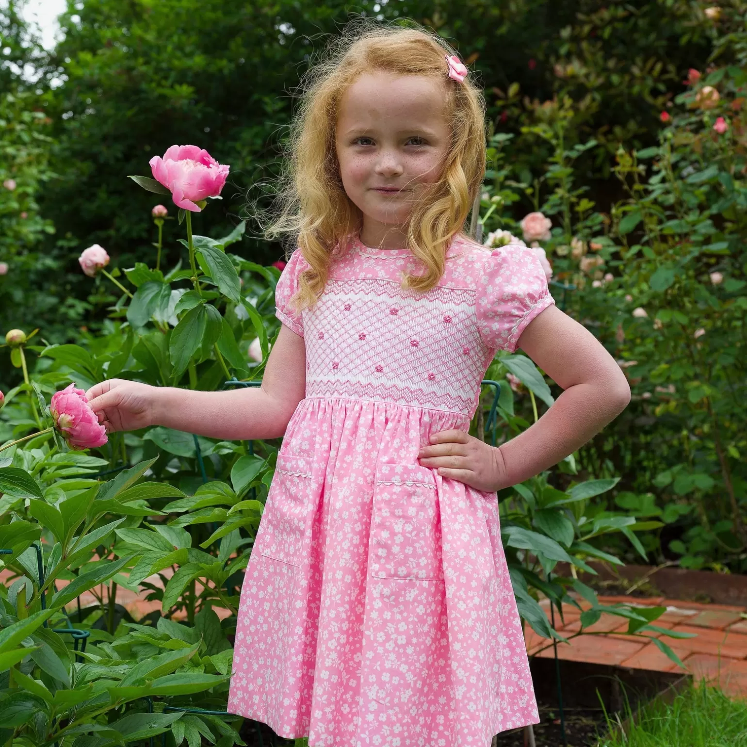 Rachel Riley Ditsy Floral Smocked Dress | Girl Dresses