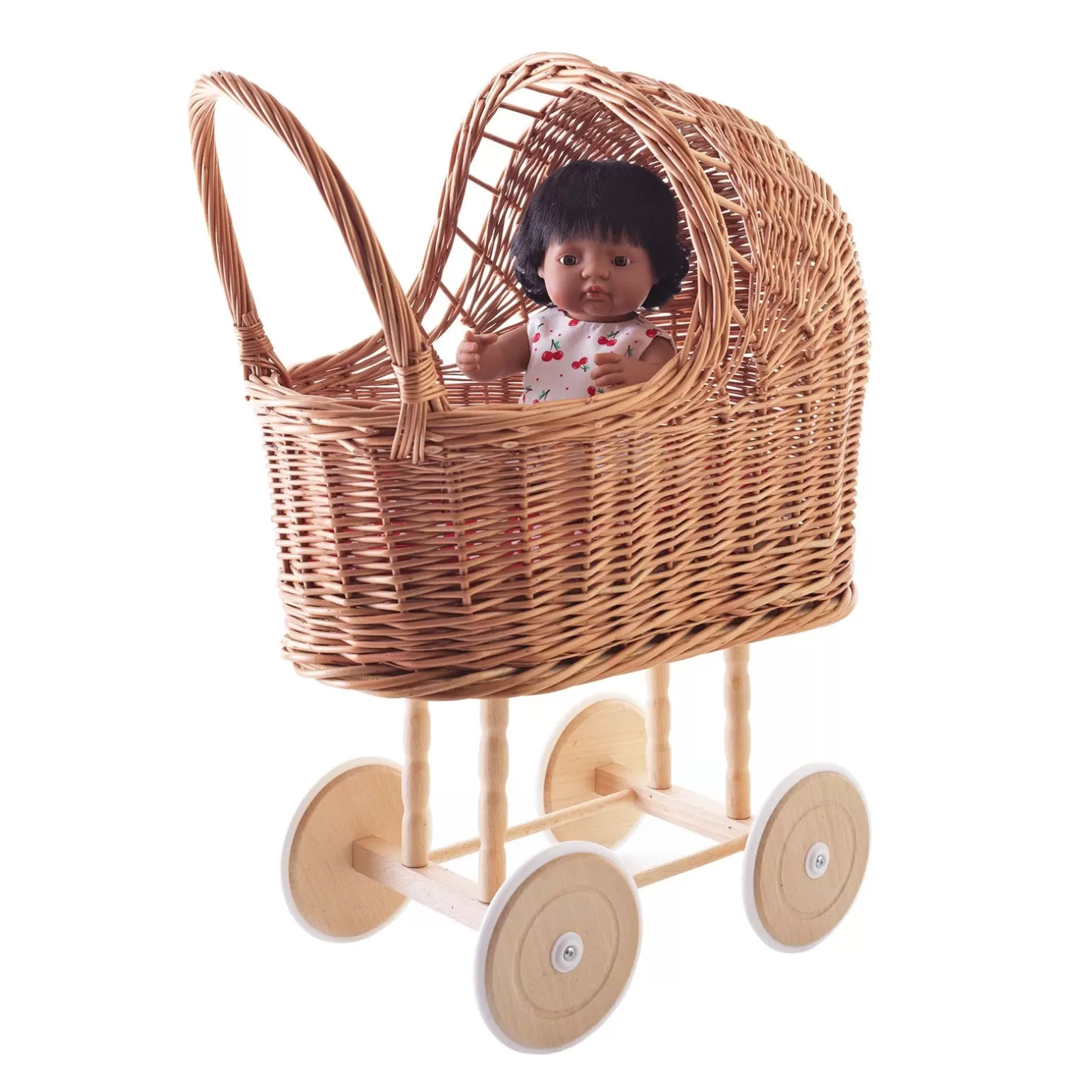 Rachel Riley Dolly Wicker Pram With Bedding Large | Multicultural Dolls