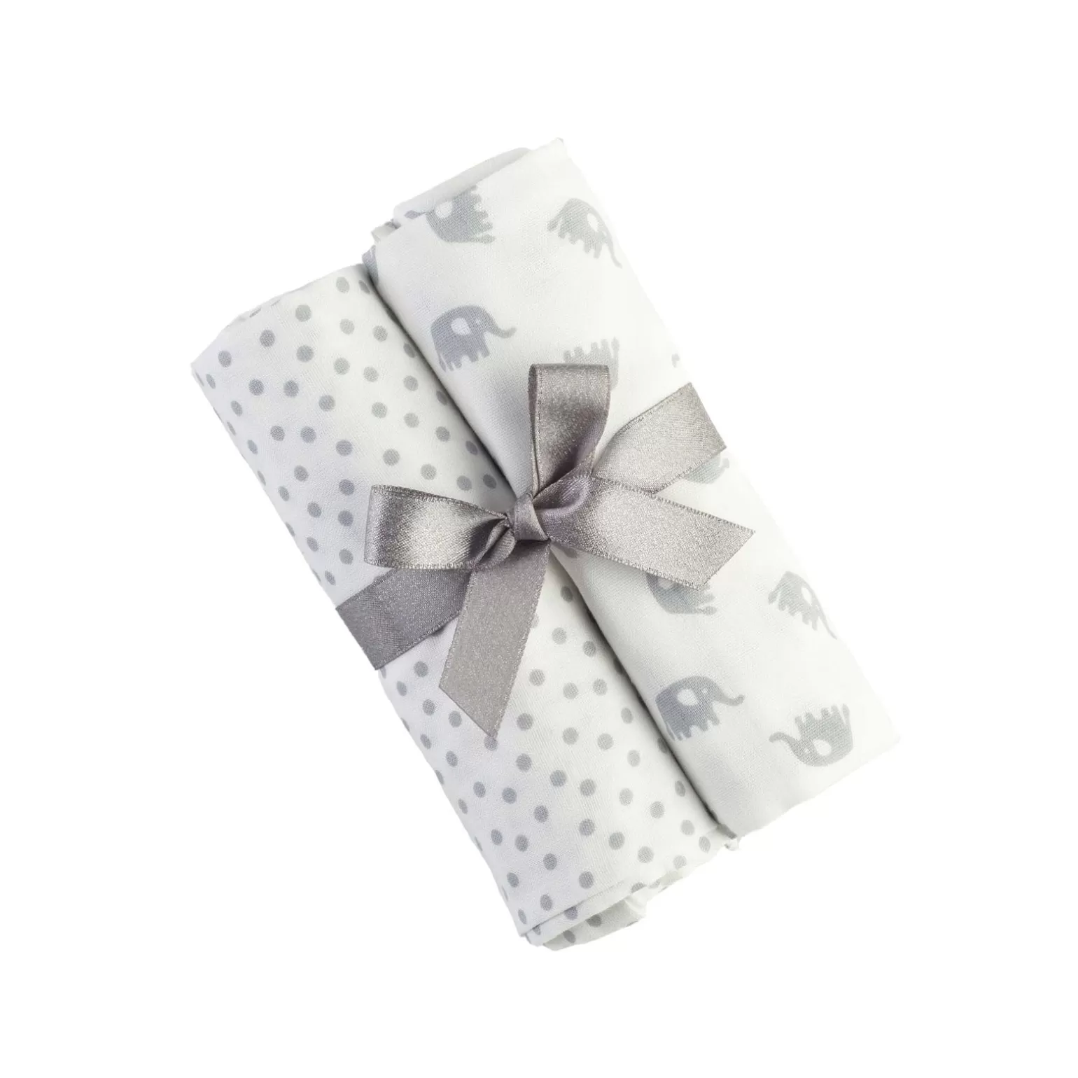 Rachel Riley Elephant 2-Pack Muslin Set | Baby Boy Bibs & Muslins