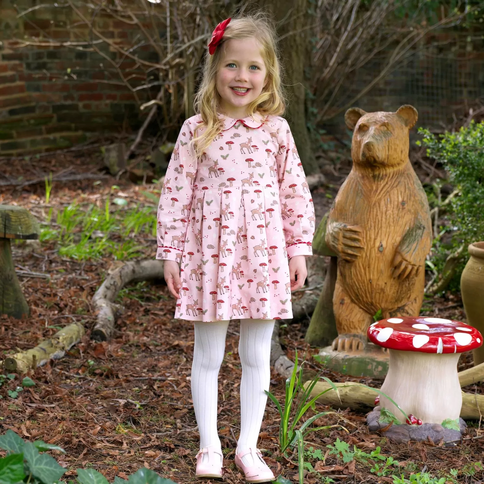 Rachel Riley Fawn Pleated Dress | Girl Dresses