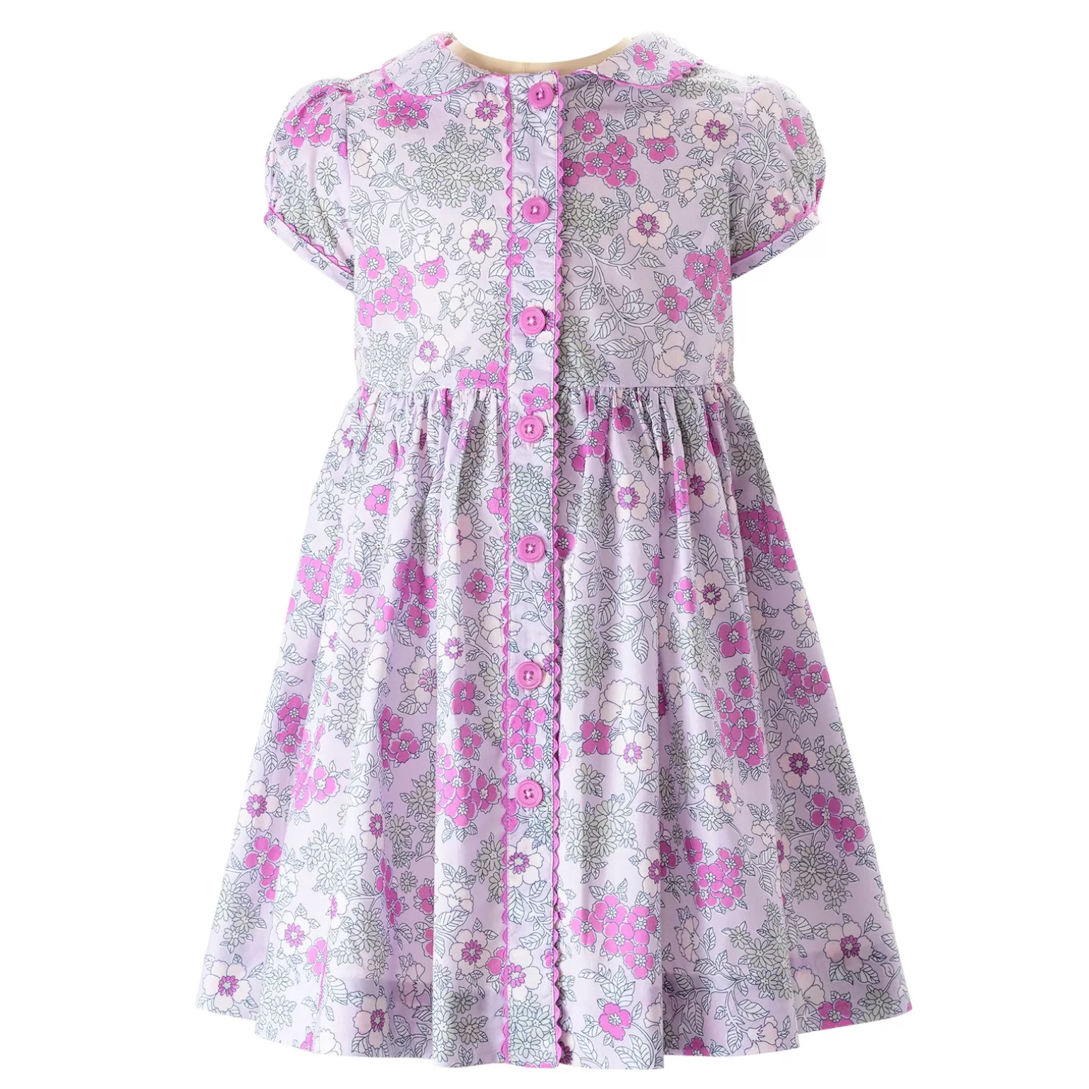 Rachel Riley Floral Button-Front Dress | Girl Dresses
