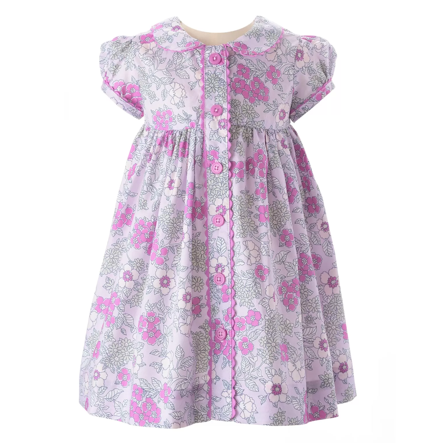 Rachel Riley Floral Button-Front Dress & Bloomers | Baby Girl Dresses