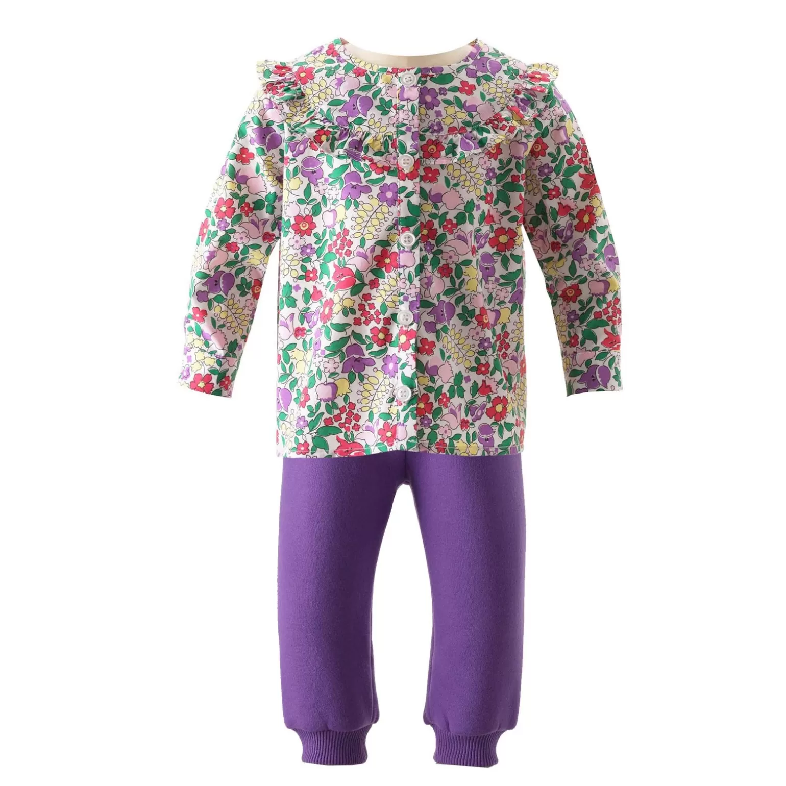 Rachel Riley Floral Frill Top And Jogger Set | Baby Girl Sets & Outfits