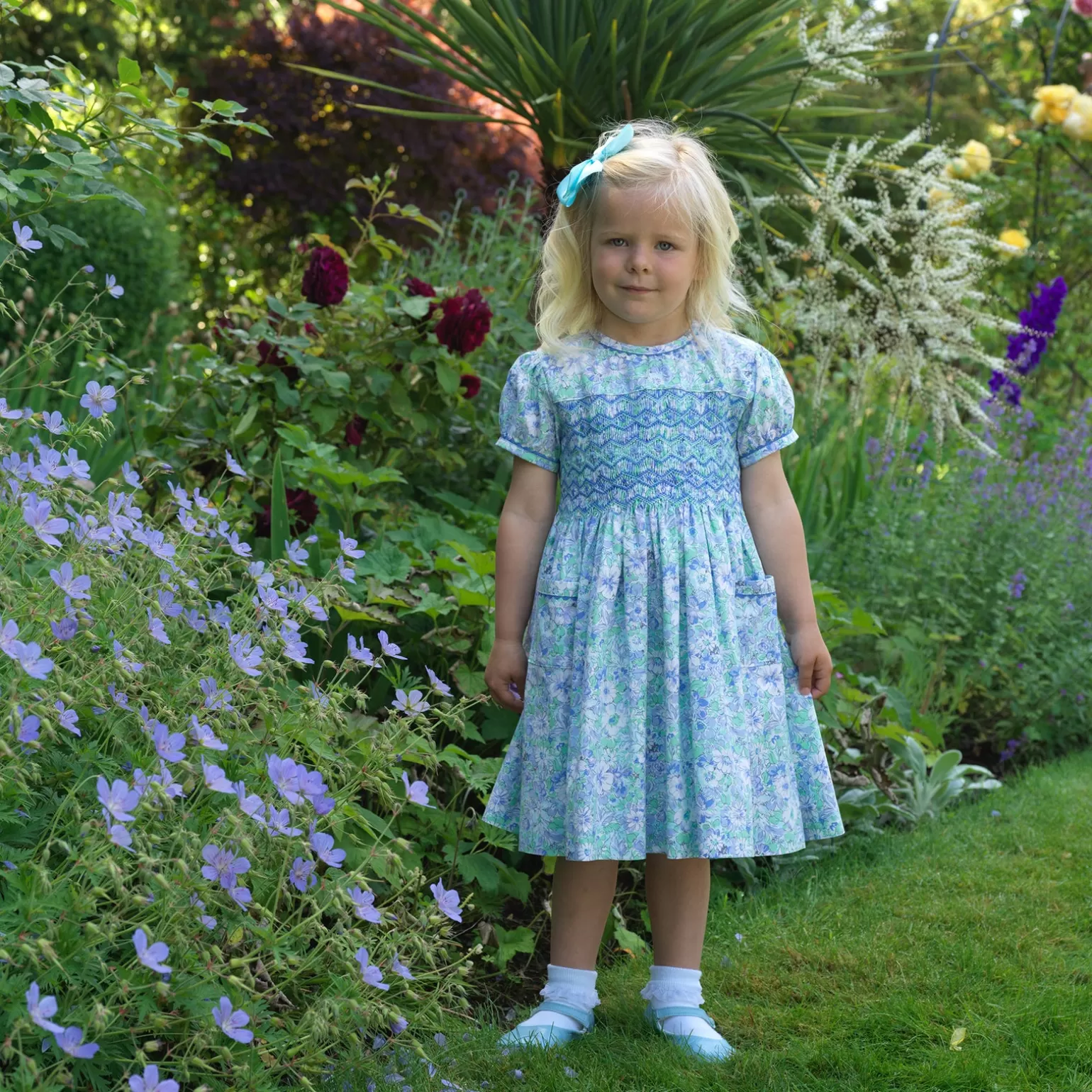 Rachel Riley Floral Meadow Smocked Dress | Girl Dresses
