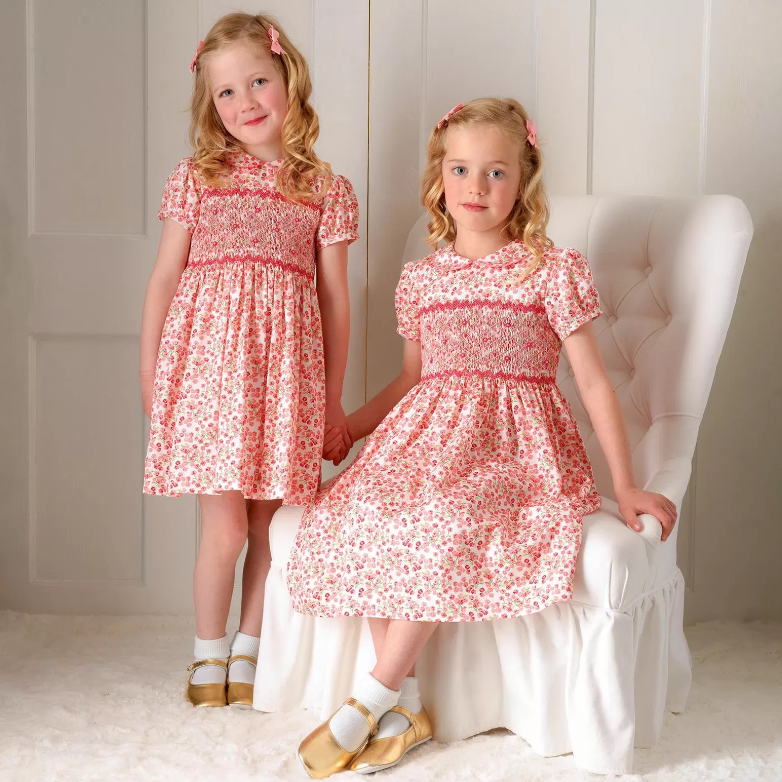 Rachel Riley Forget-Me Not Smocked Dress | Girl Dresses