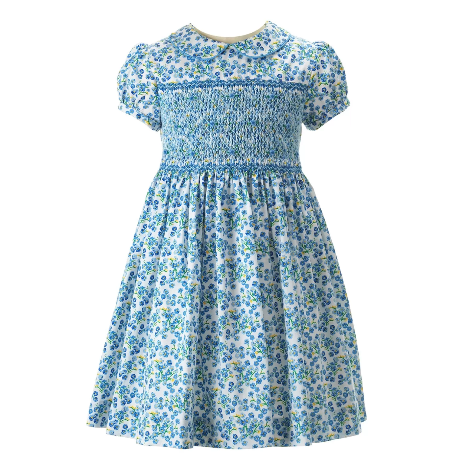 Rachel Riley Forget-Me-Not Smocked Dress | Girl Dresses