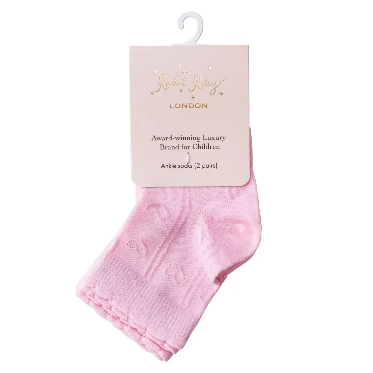 Rachel Riley Heart Motif Ankle Socks Pink | Girl Socks & Tights