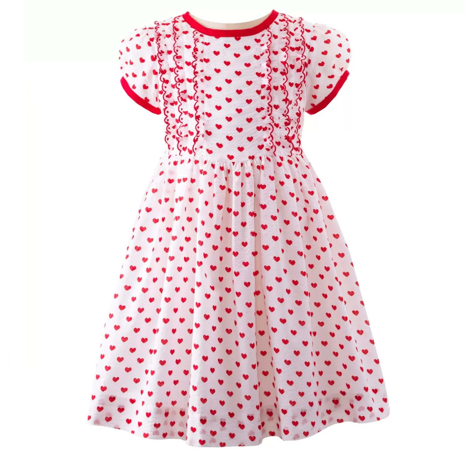 Rachel Riley Heart Scalloped Frill Dress | Girl Dresses