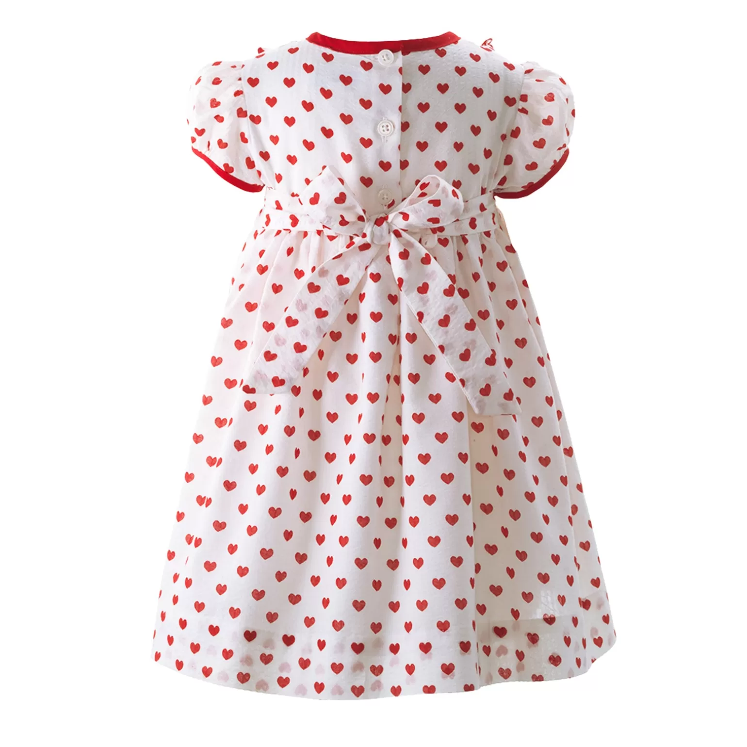 Rachel Riley Heart Scalloped Frill Dress & Bloomers | Baby Girl Dresses