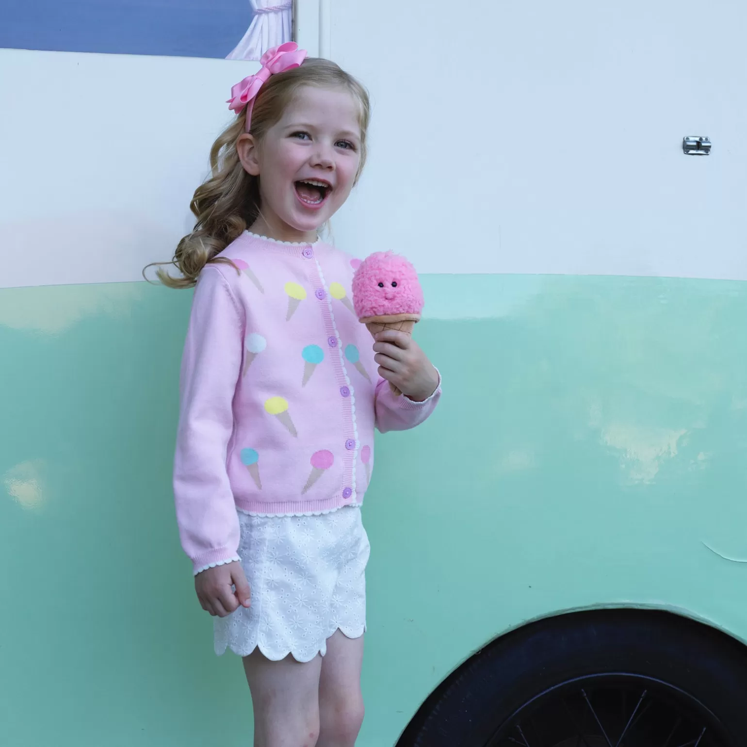 Rachel Riley Ice Cream Cardigan | Girl Knitwear, Jackets & Coats