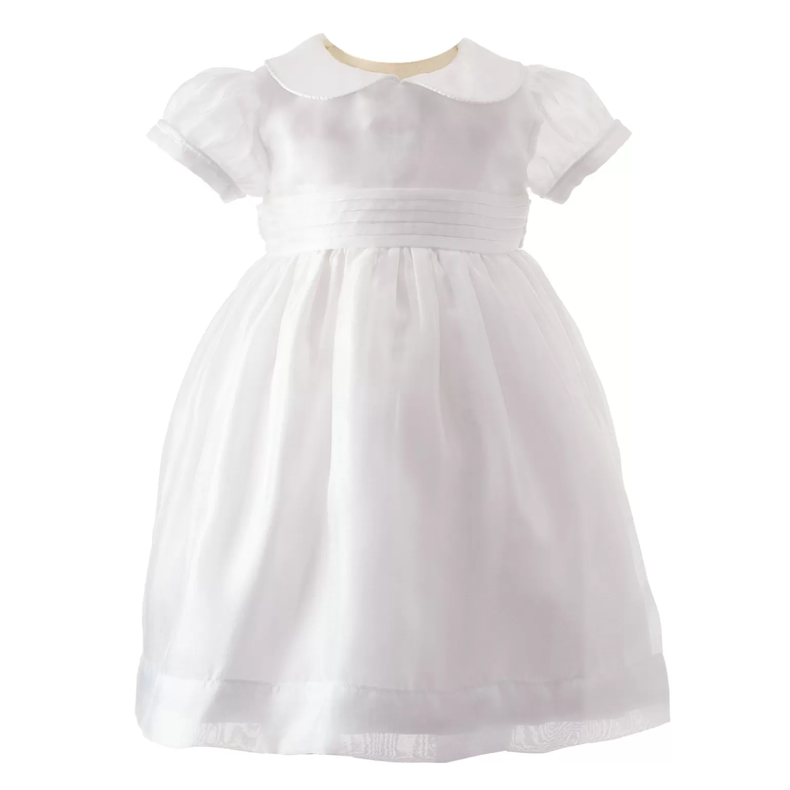 Rachel Riley Ivory Organza Pintuck Dress | Baby Girl Dresses