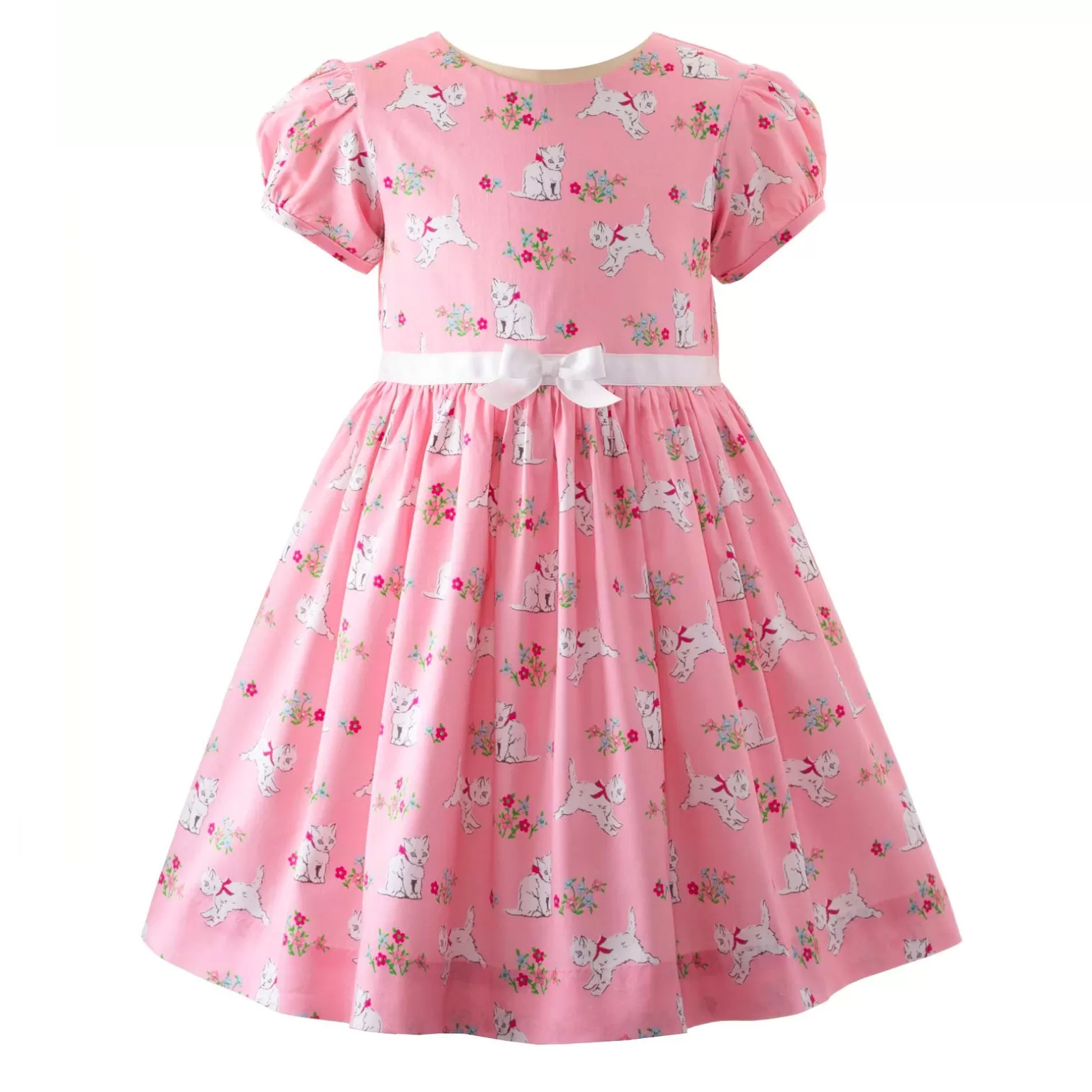 Rachel Riley Kitten Floral Dress | Girl Dresses
