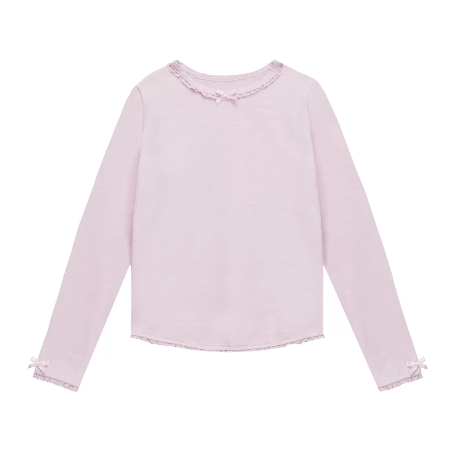 Rachel Riley Lace And Bows Long Sleeve Sugar Pink Top | Girl Sets